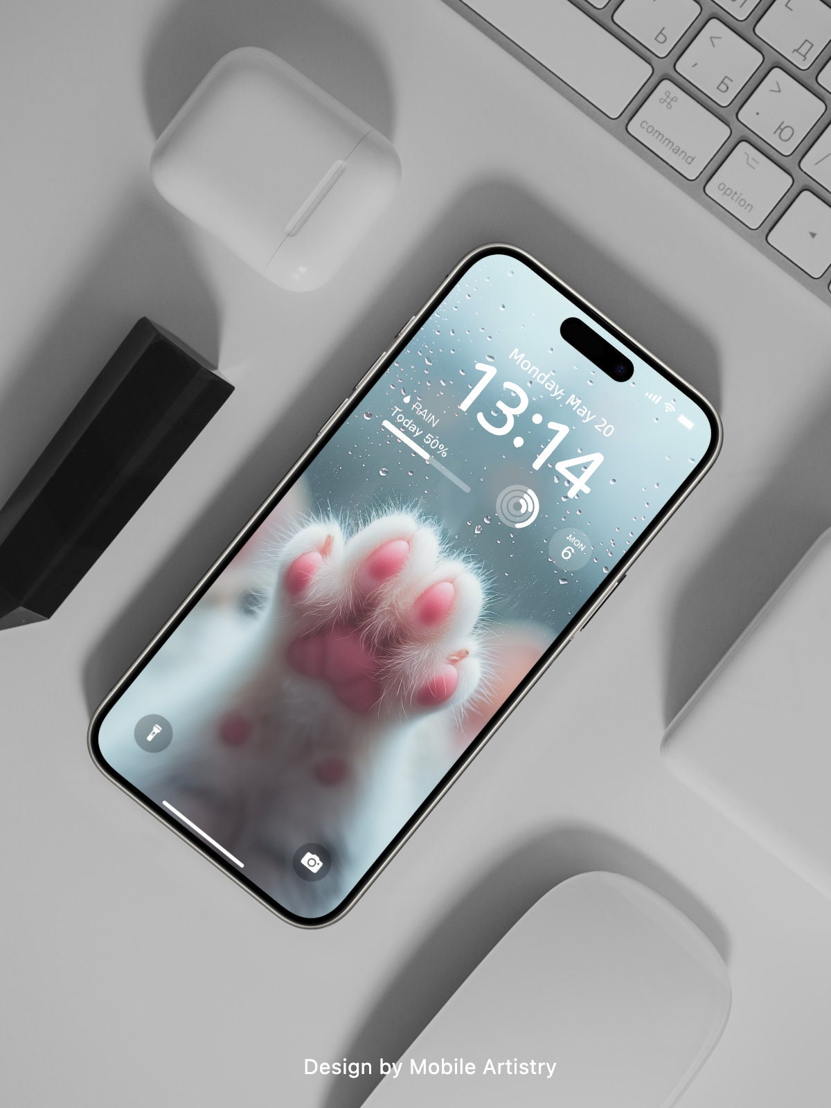 Adorable Cat Paw Phone Wallpaper | Cute and Cozy Lock Screen | Whimsical Home Screen | iPhone & Android| Instant Download