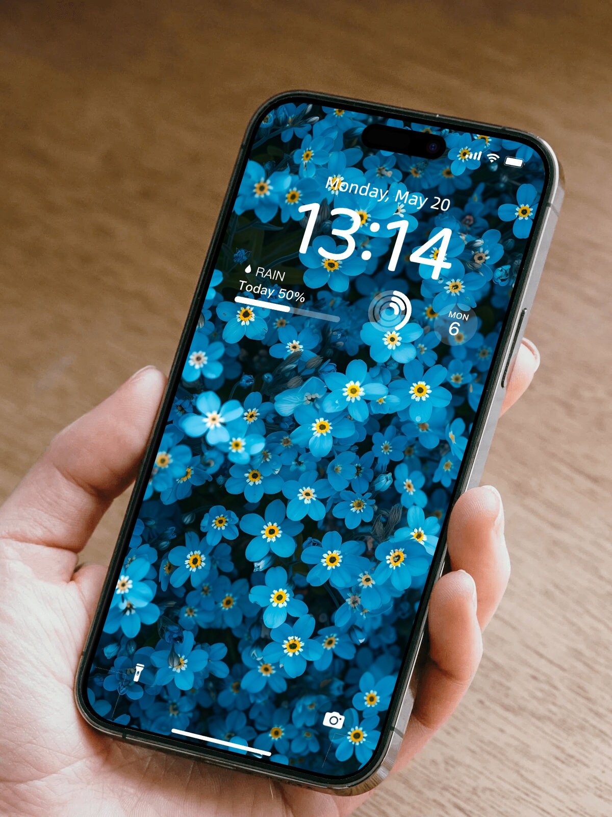 Blue Floral Fantasy Mobile Wallpaper - Delicate Forget-Me-Not Flowers - HD Phone Wallpaper for iPhone Android - Digital Download