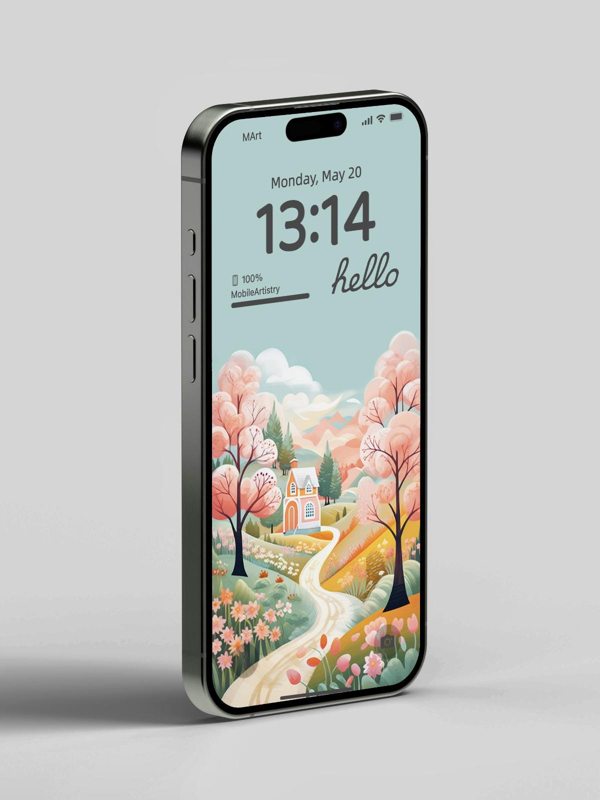 Whimsical Pastel Village 4K UHD Phone Wallpaper Set - Cute Lock Home Screen Design for iPhone Android