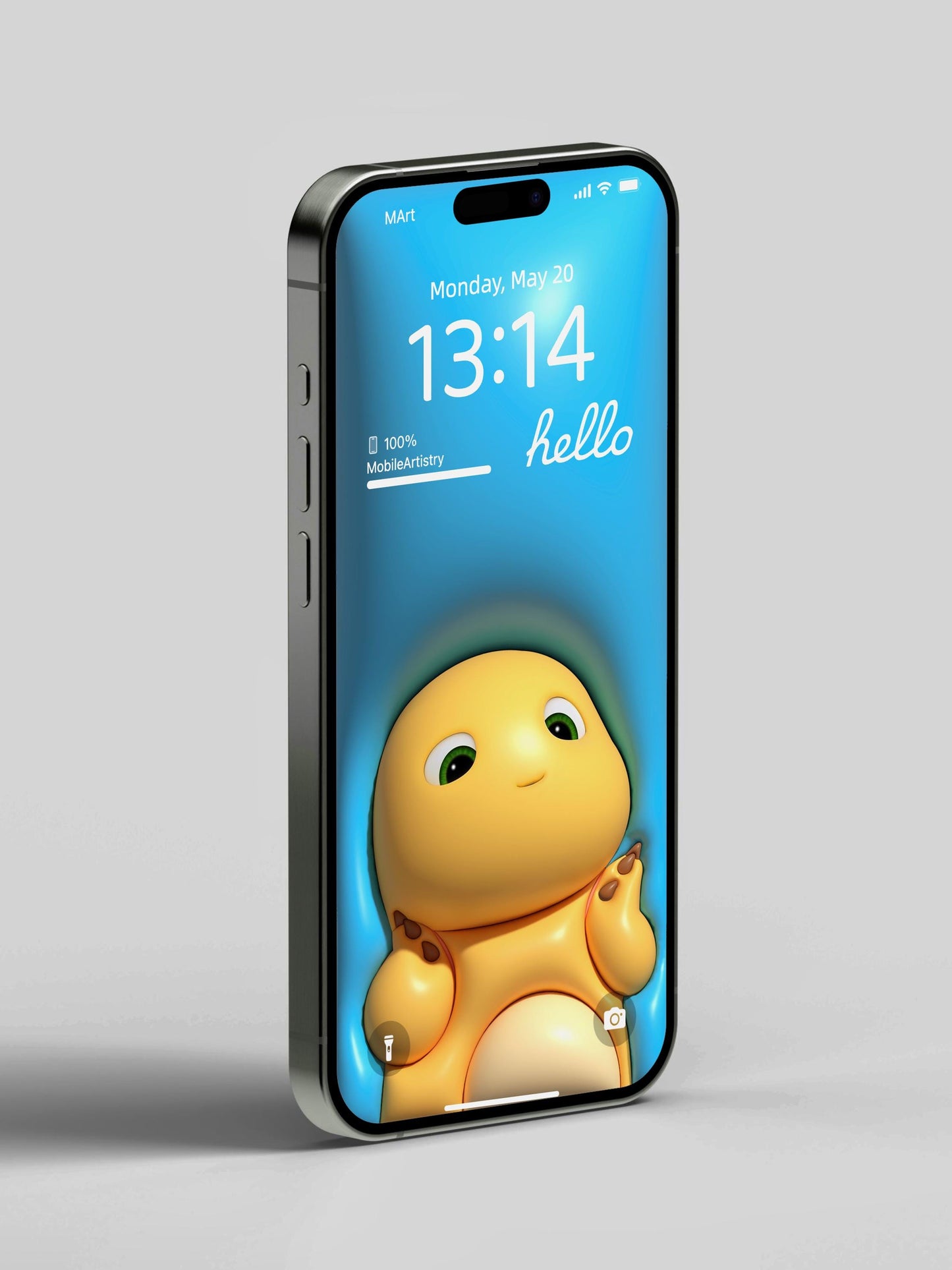 Adorable 4K Baby Dragon Phone Wallpaper Pack | 3D Inflated Effect Backgrounds for iPhone & Android | Blue Yellow | Instant Digital Download
