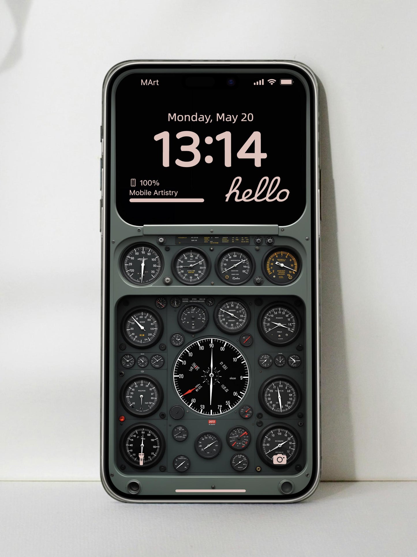 Aviation Dashboard 4K Wallpaper Retro Cockpit Instrument Panel Design iPhone Android Unique Aviation-Themed Digital Art