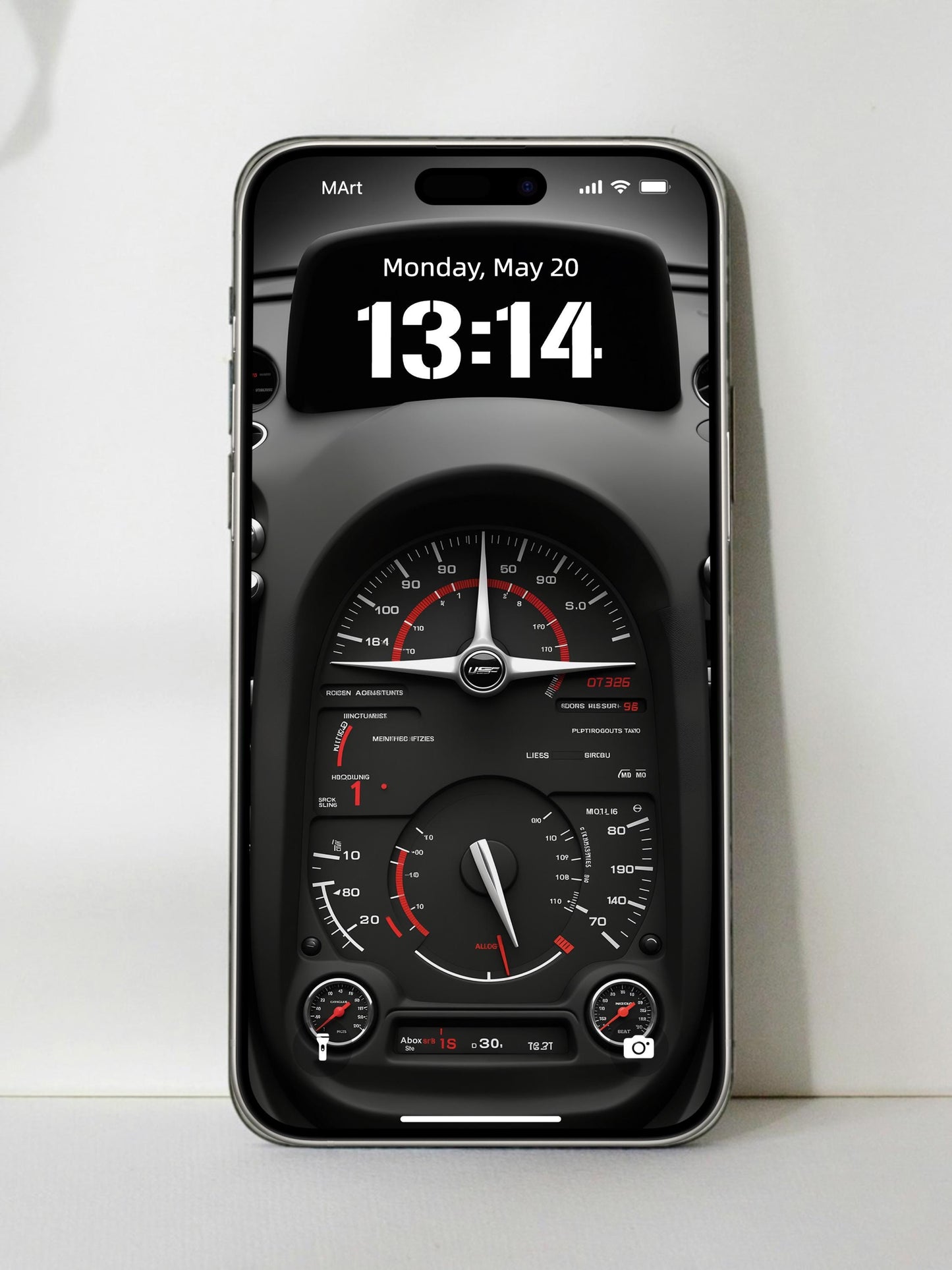 4K Luxury Car Dashboard Phone Wallpaper - Speedometer Tachometer Aesthetic for iPhone Android - Digital Art for Car Enthusiasts