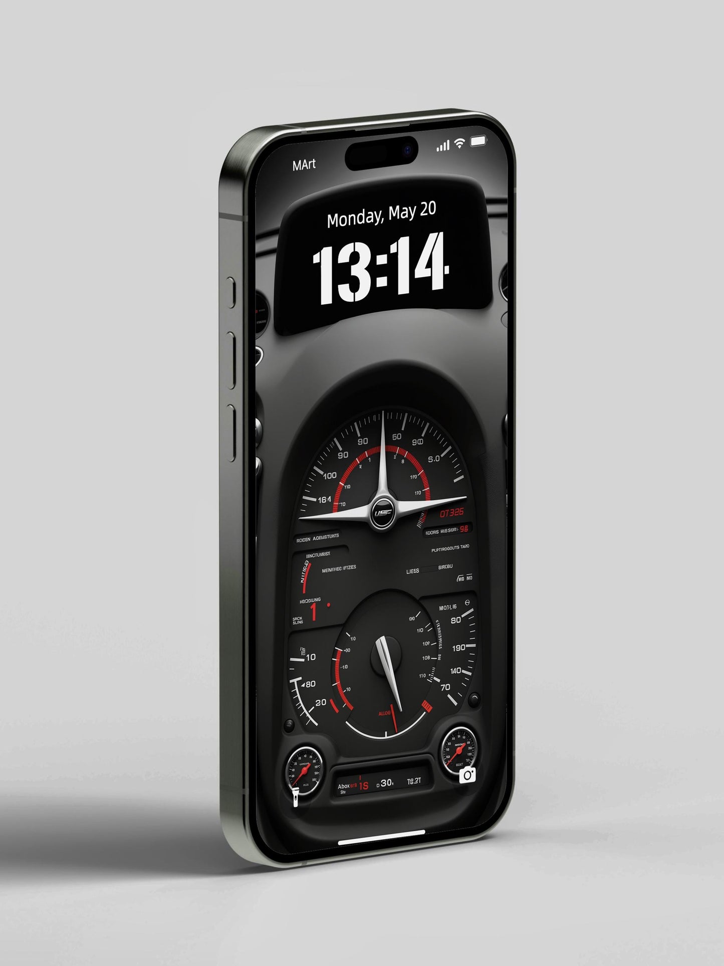 4K Luxury Car Dashboard Phone Wallpaper - Speedometer Tachometer Aesthetic for iPhone Android - Digital Art for Car Enthusiasts