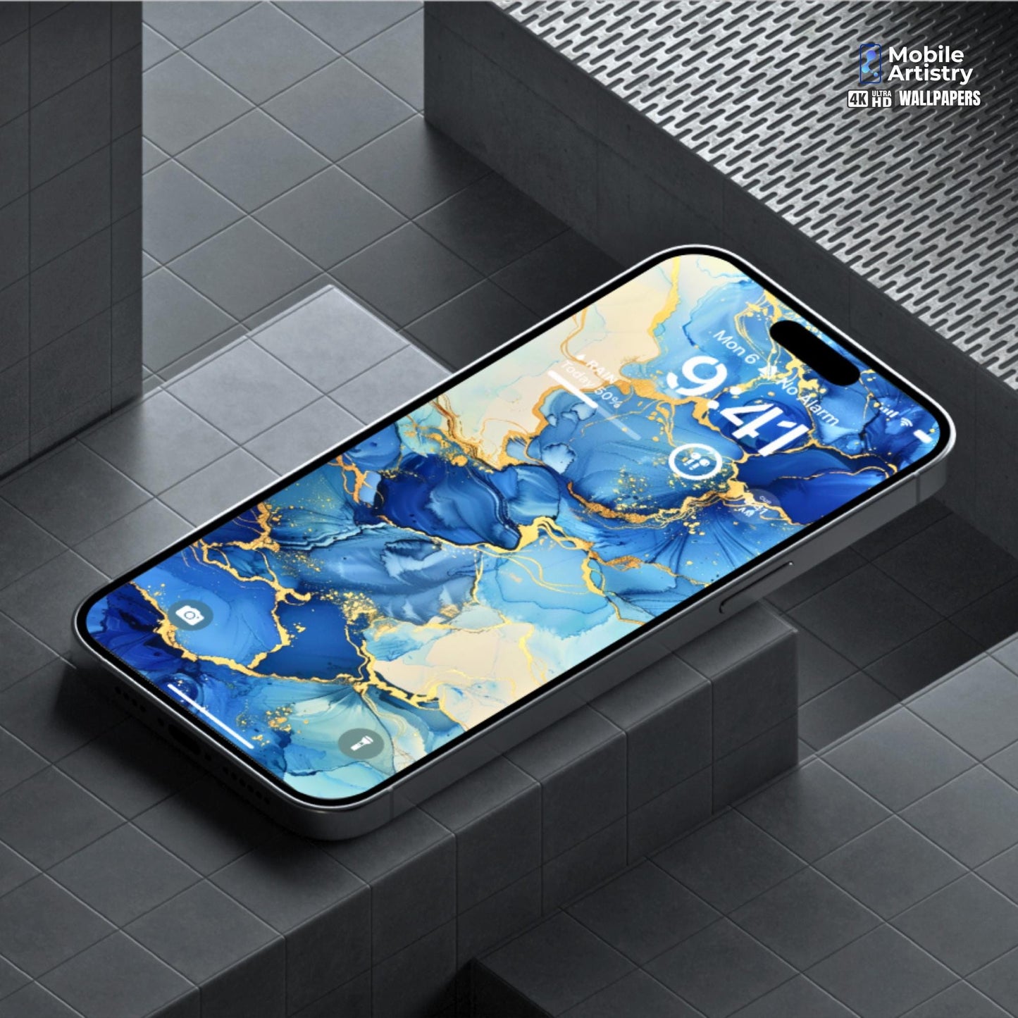 Abstract Blue Marble Phone Wallpaper Set | 4K Ocean-Inspired Aesthetic Backgrounds | Elegant Lock & Home Screen | Instant Download