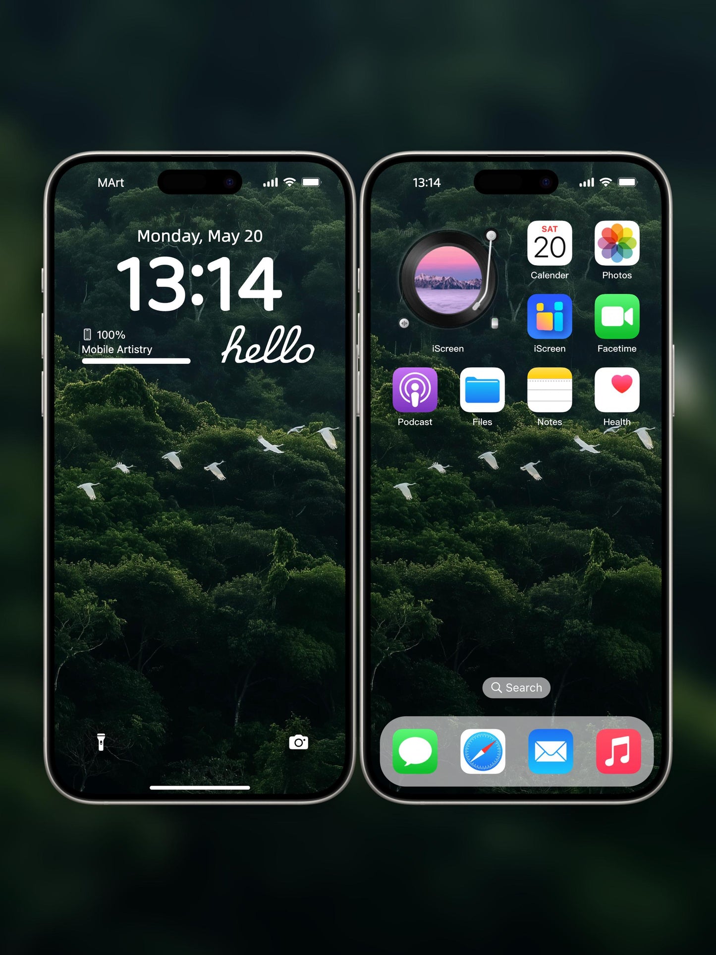 Birds in the Forest 4K Phone Wallpaper - Serene Nature Scene for iPhone Android