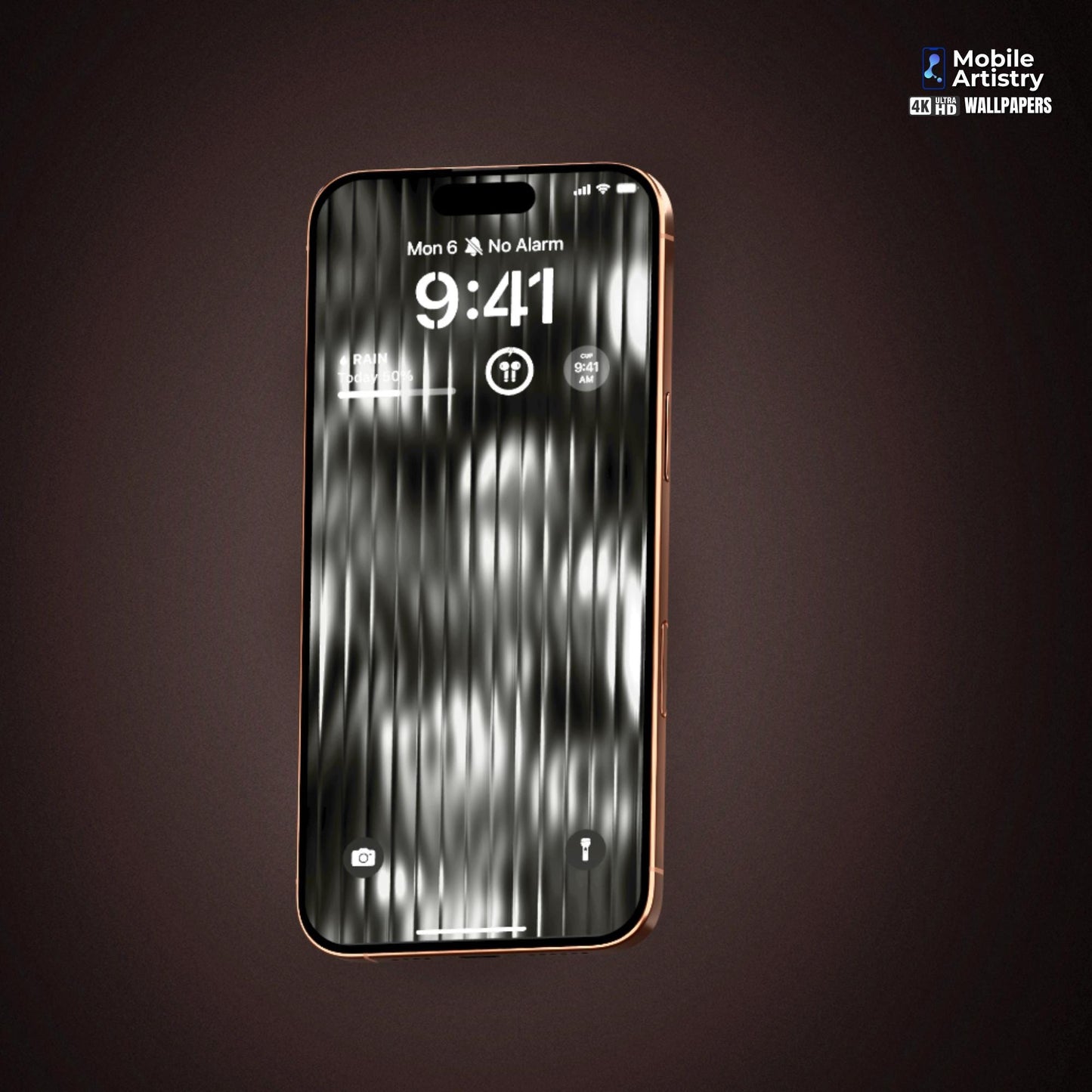Black Ribbed Glass Texture Phone Wallpaper for iPhone & Android | Frosted Glass Effect | Instant Download