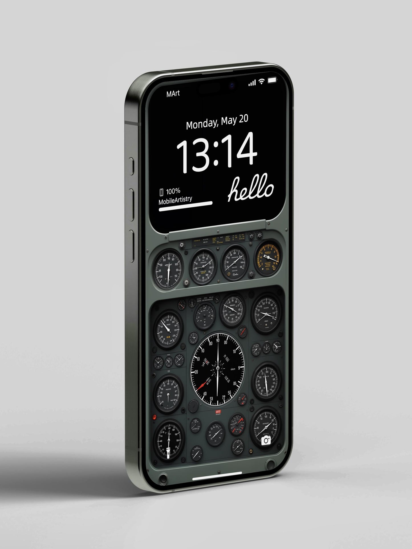 Aviation Dashboard 4K Wallpaper Retro Cockpit Instrument Panel Design iPhone Android Unique Aviation-Themed Digital Art