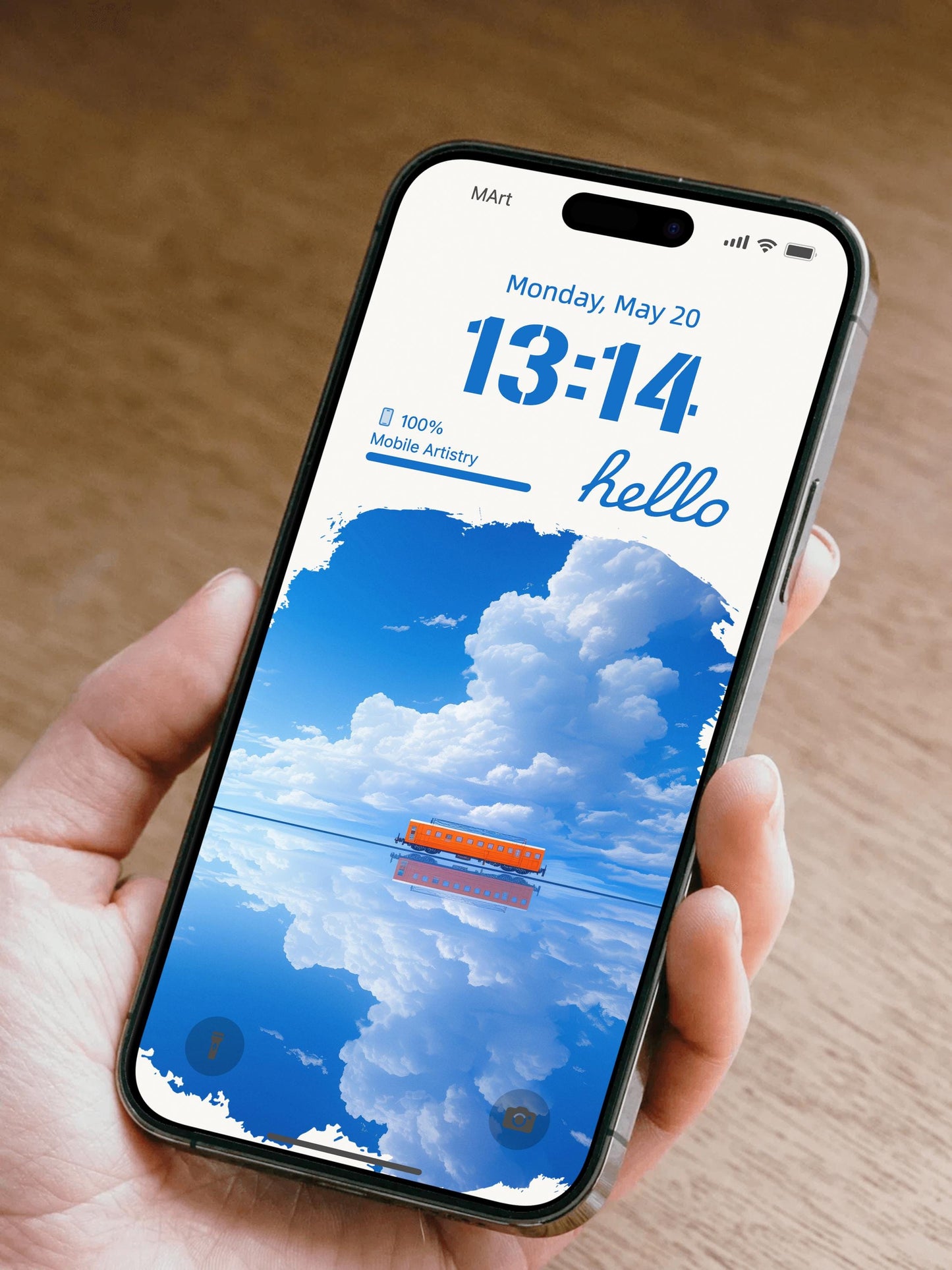 Sky Mirror iPhone Wallpaper | Reflective Cloudscape Phone Background | Dreamy Nature Aesthetic Home Screen | Android Wallpaper HD