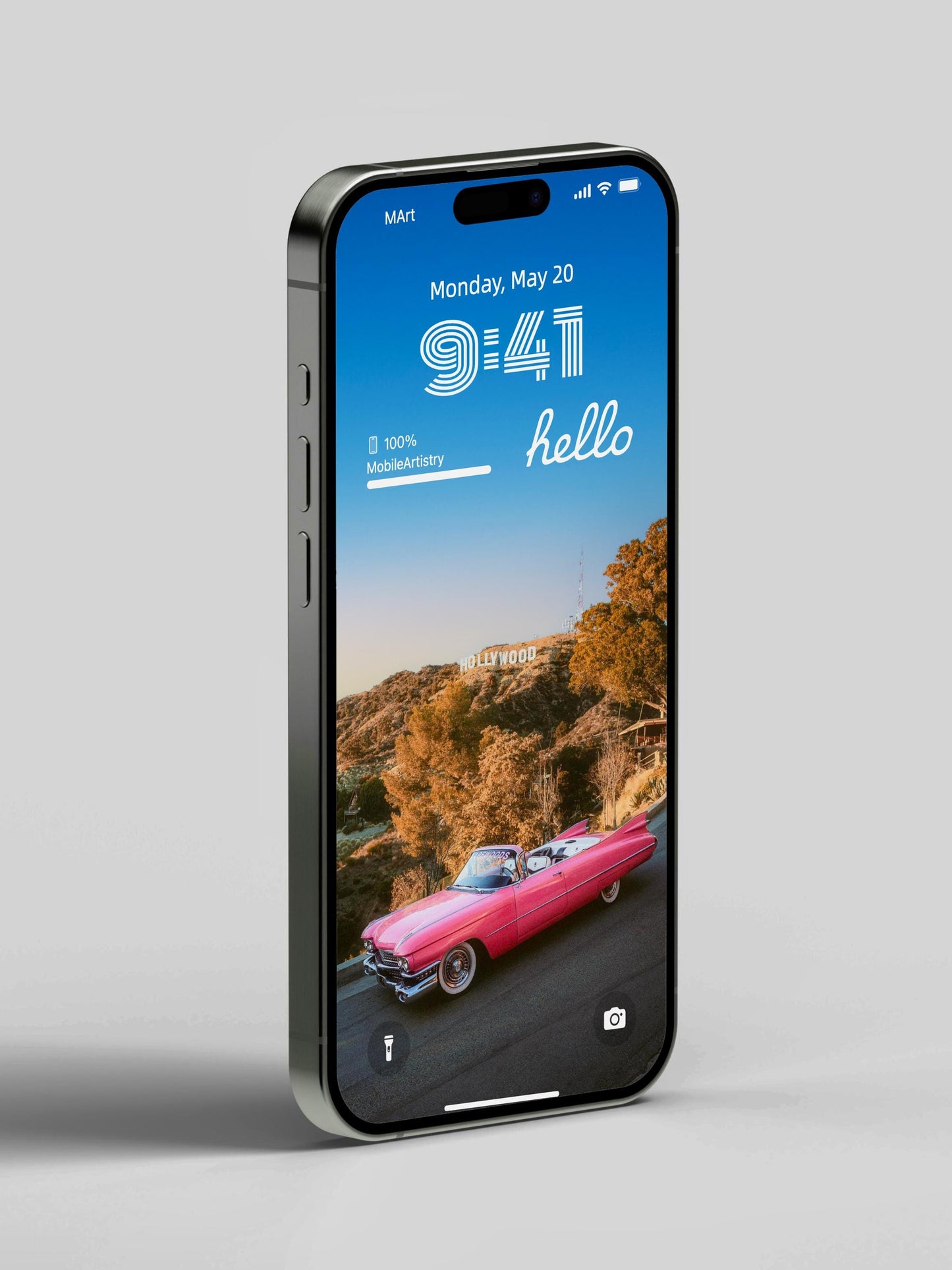 Retro Hollywood Car iPhone Wallpaper |California Nostalgia Screen | Vintage Aesthetic Phone Background Android HD Lock Screen