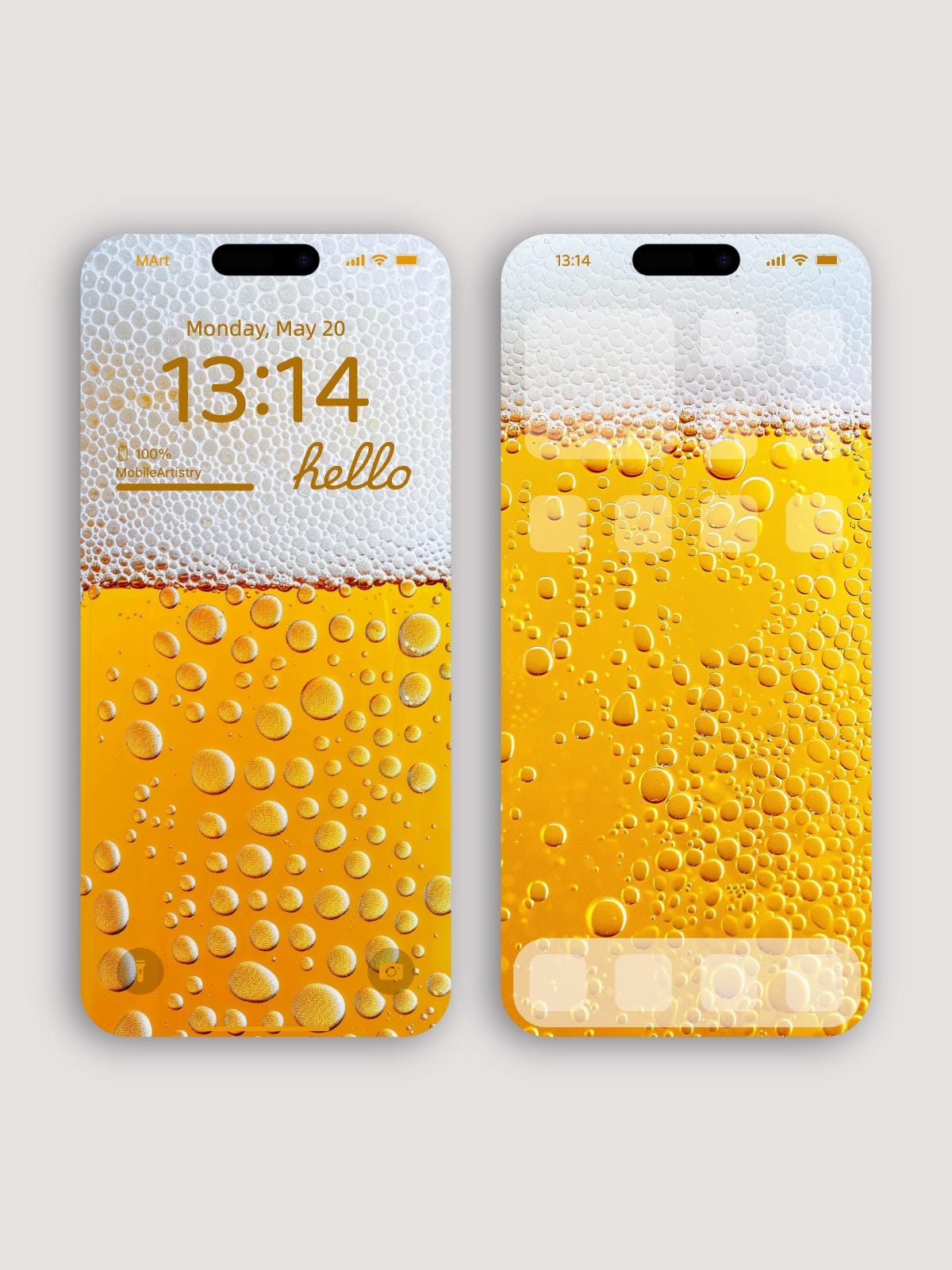 4K Golden Beer Bubbles Wallpaper | Lock Screen & Home Screen Background | Beer-Themed Mobile Wallpaper|iPhone/Android Wallpaper