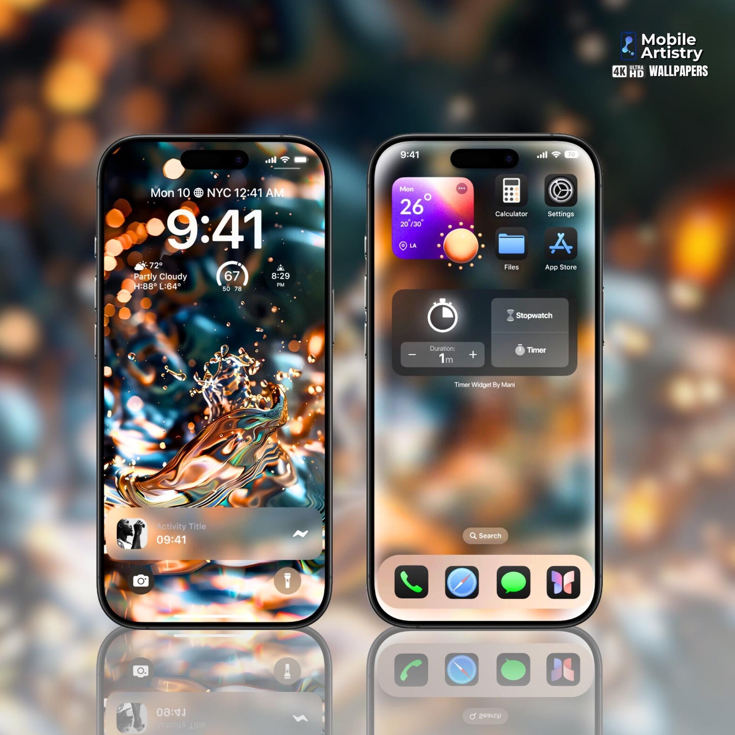 Golden Liquid Glass Phone Wallpaper | 4K HD for iPhone, Android | Customized Blur Screen Background|iOS18 Wallpapers