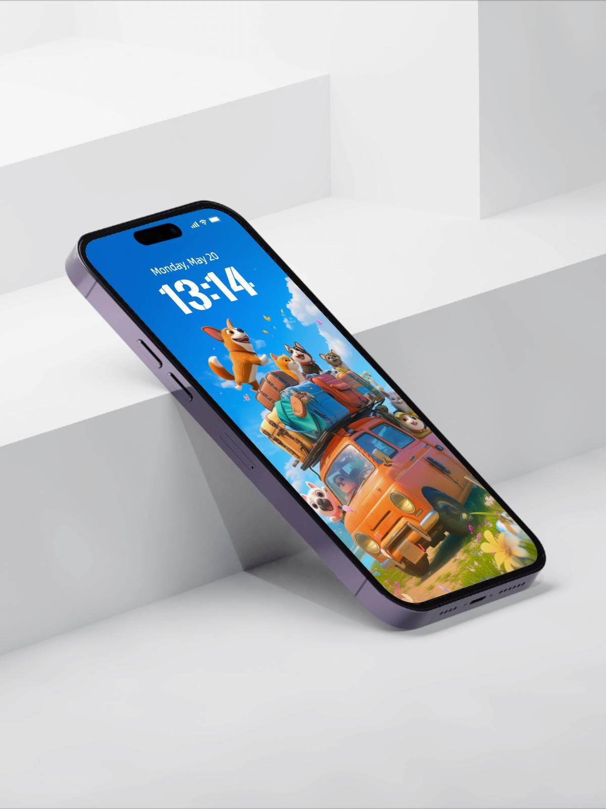 4K Animated Corgi Dog Road Trip Wallpaper for Pet Lovers - Fun and Adventurous Screen Design|iPhone&Android Wallpaper