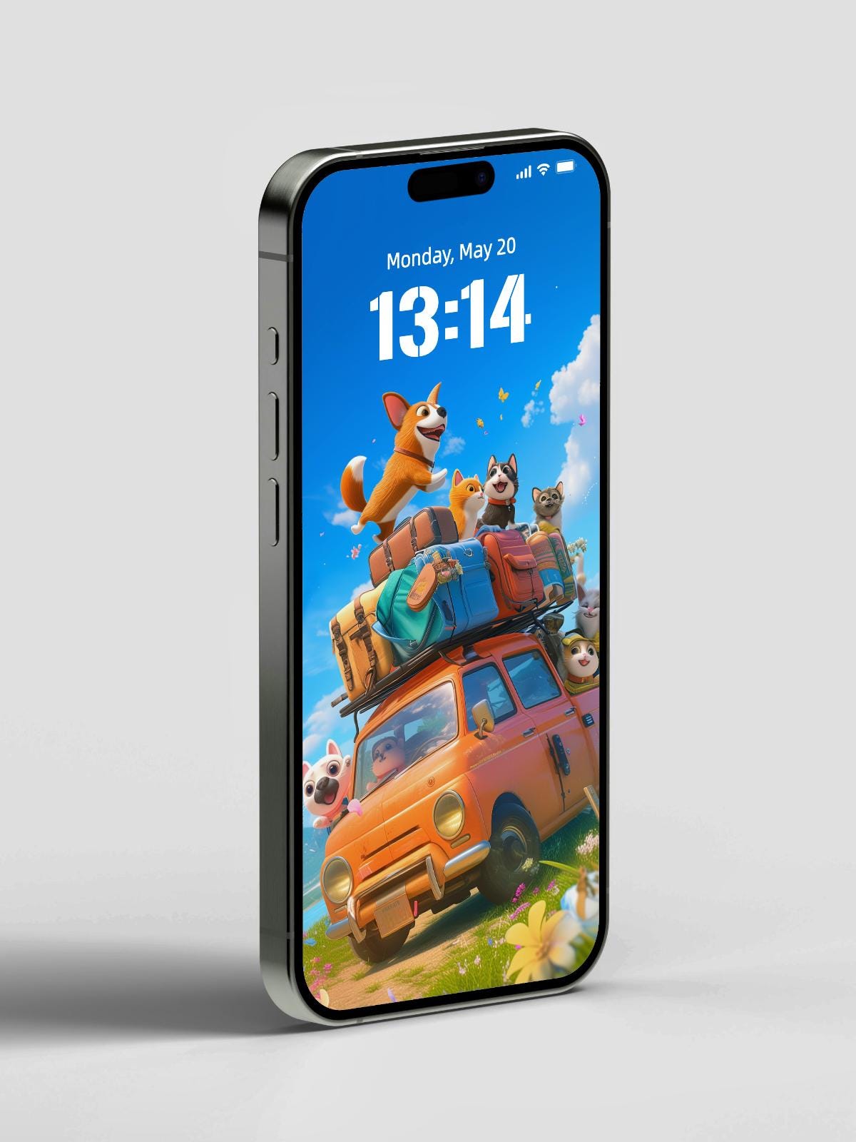 4K Animated Corgi Dog Road Trip Wallpaper for Pet Lovers - Fun and Adventurous Screen Design|iPhone&Android Wallpaper