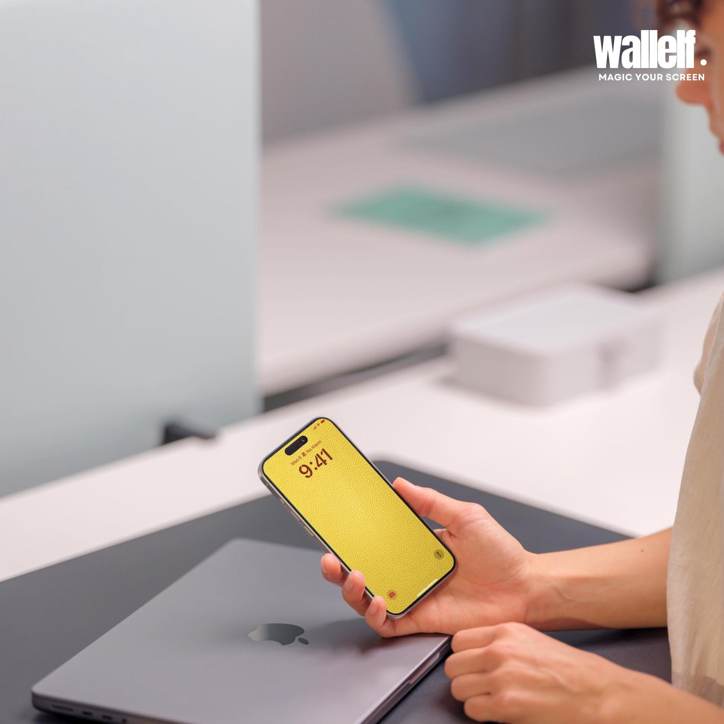 Yellow Leather Texture Wallpaper | 4K HD for iPhone & Android | Bold Elegant Screen Background Design