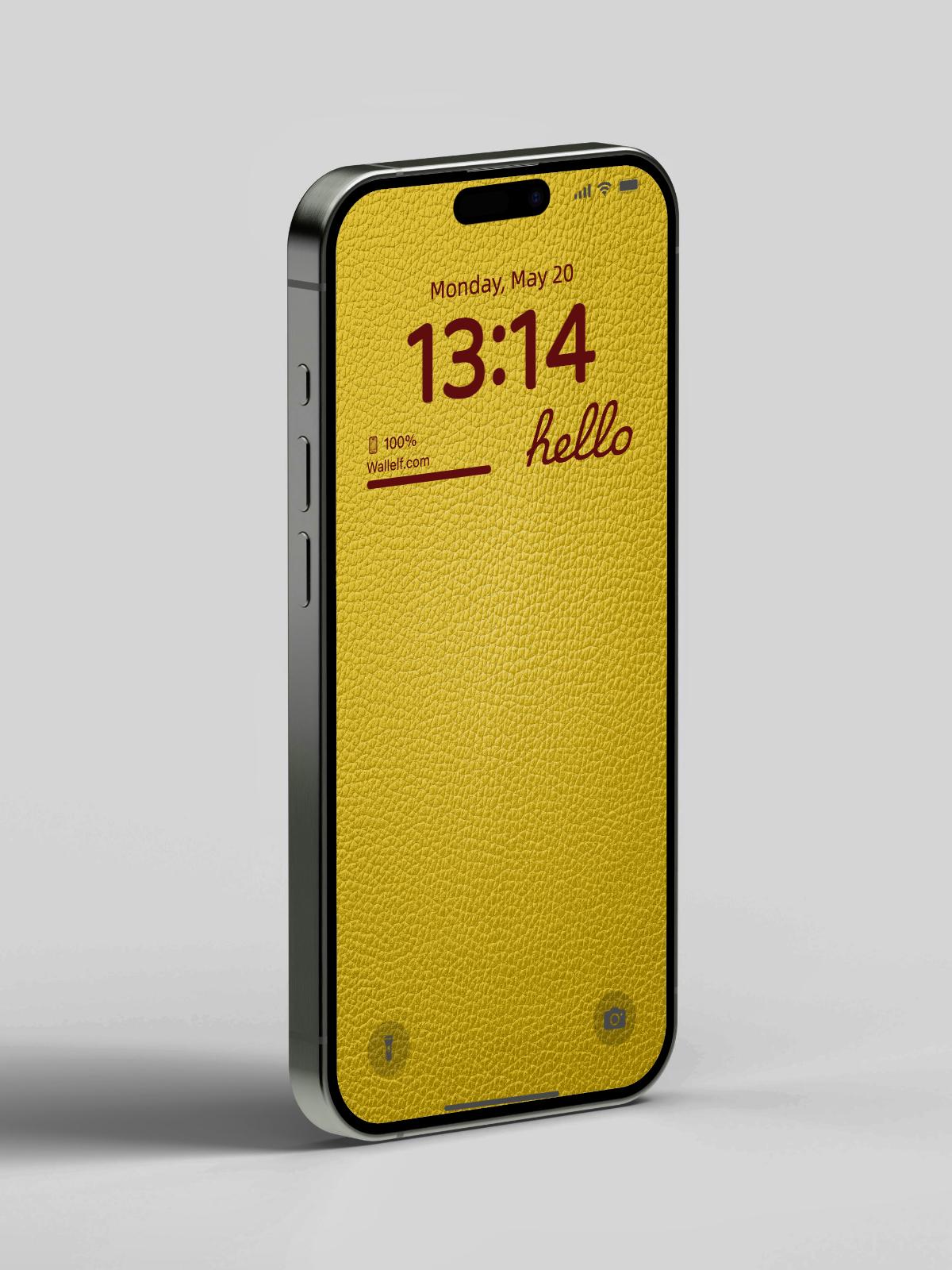 Yellow Leather Texture Wallpaper | 4K HD for iPhone & Android | Bold Elegant Screen Background Design