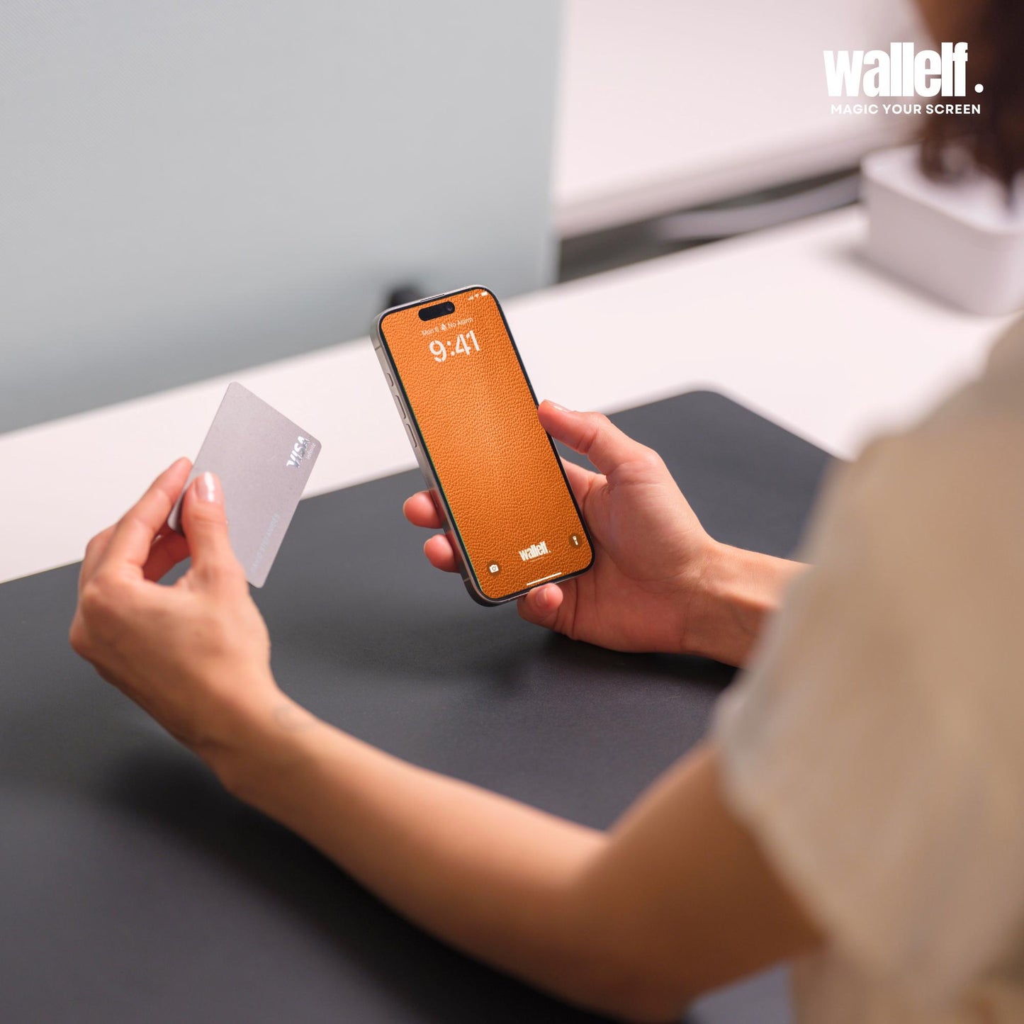 Warm Orange Leather Texture Wallpaper | 4K HD for iPhone & Android | Premium Background Screen Design