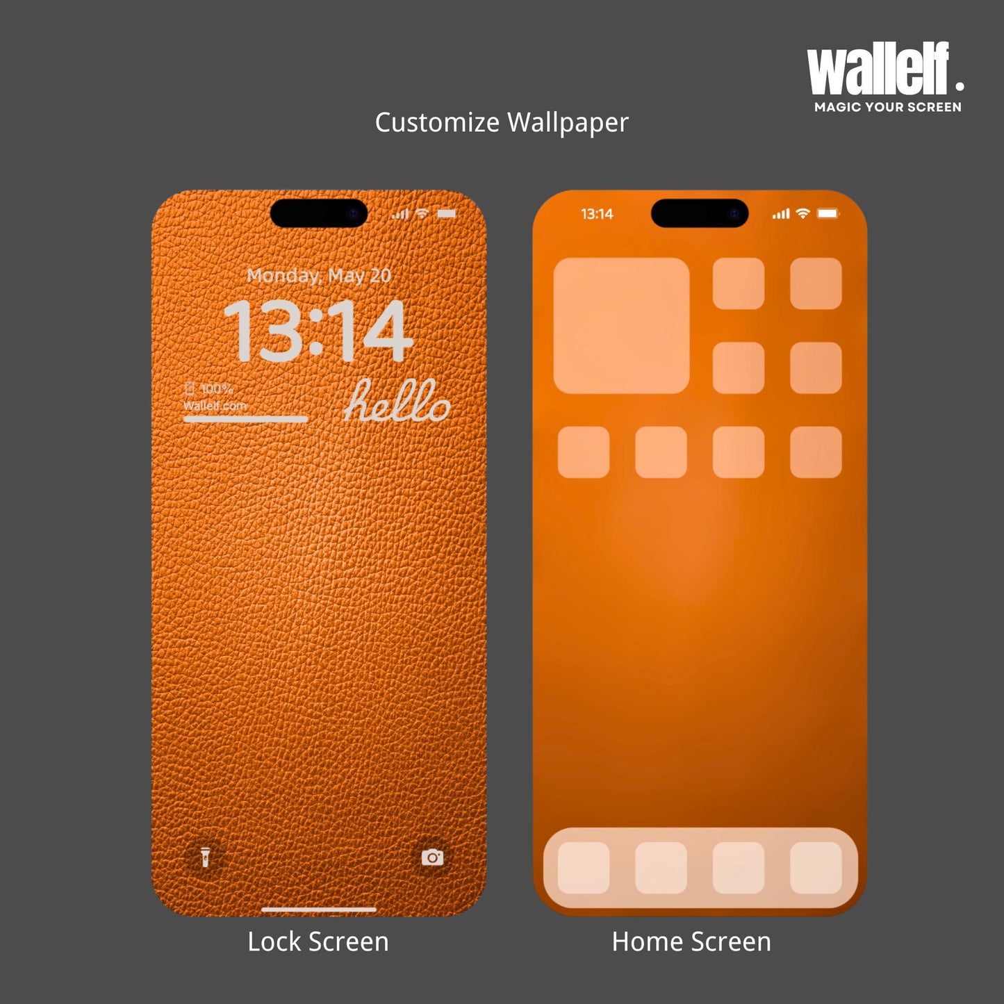 Warm Orange Leather Texture Wallpaper | 4K HD for iPhone & Android | Premium Background Screen Design