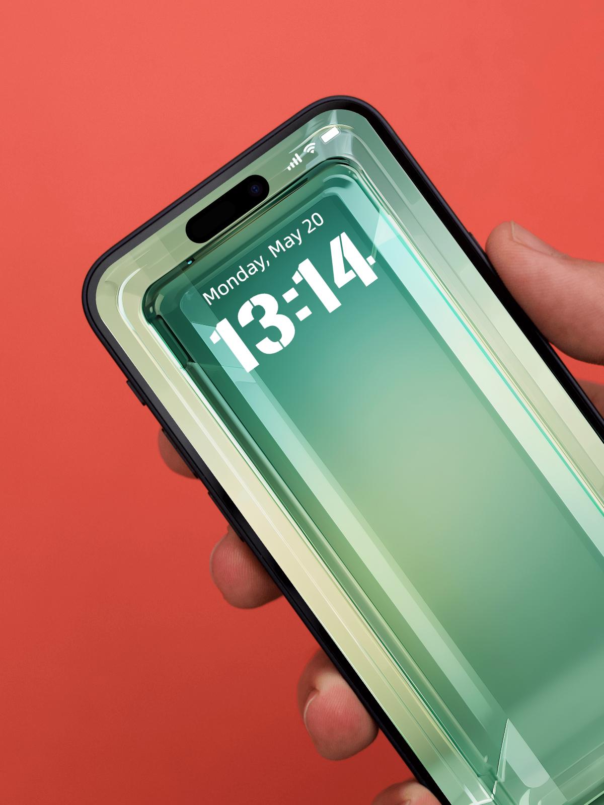 3D Gradient Illusion Wallpaper - High-Definition Green Blue Glass Aesthetic - Minimalist 4K Ultra HD Background for iPhone Android