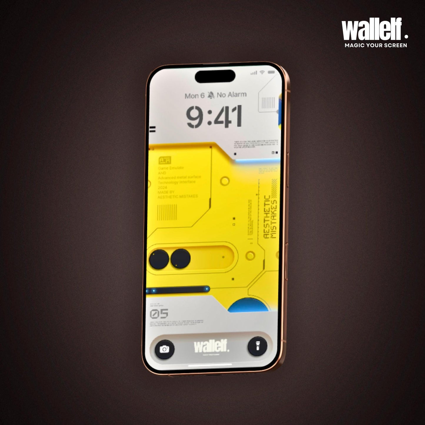 Yellow Futuristic Tech Wallpaper | 4K Aesthetic Mistakes Design | Lock Screen & Blur Effect Home Screen for iPhone Android