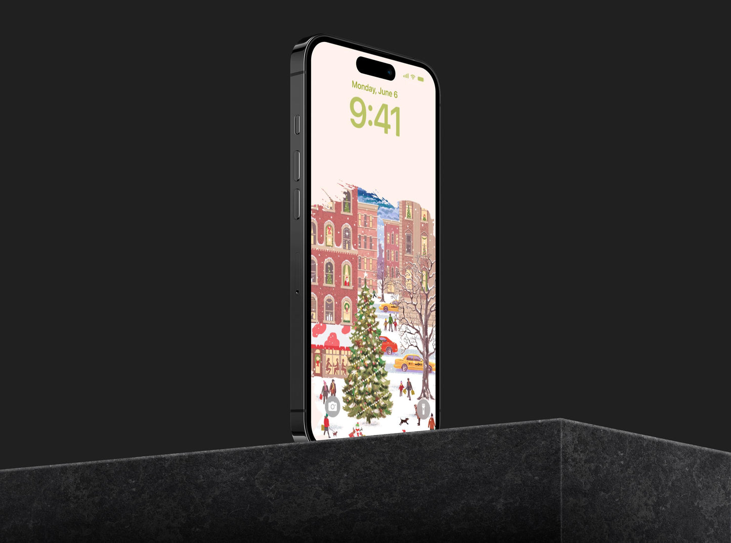 Winter Cityscape Christmas Wallpaper | Festive 4K HD Background for iPhone & Android | Holiday Cheer Collection