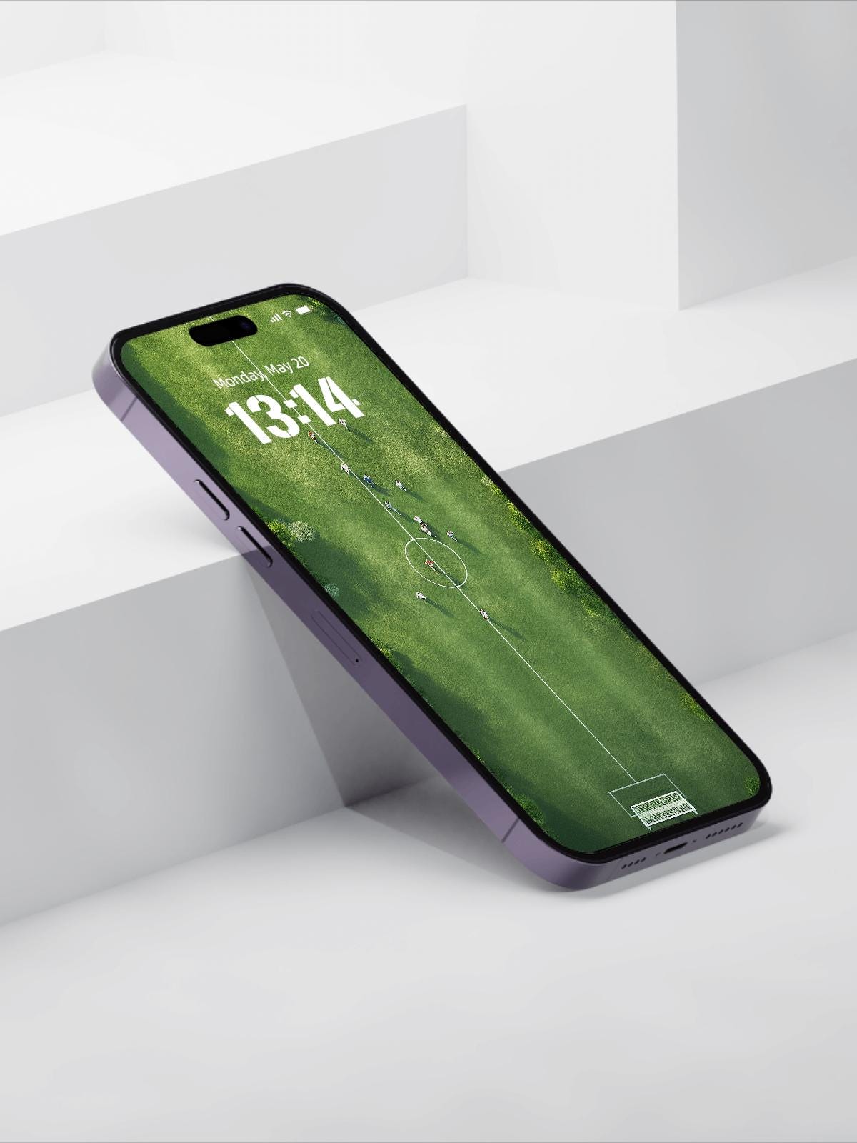 Aerial Soccer Field iPhone Wallpaper | 6K Sports Theme | Green Football Field Background for iOS & Android Devices | 369
