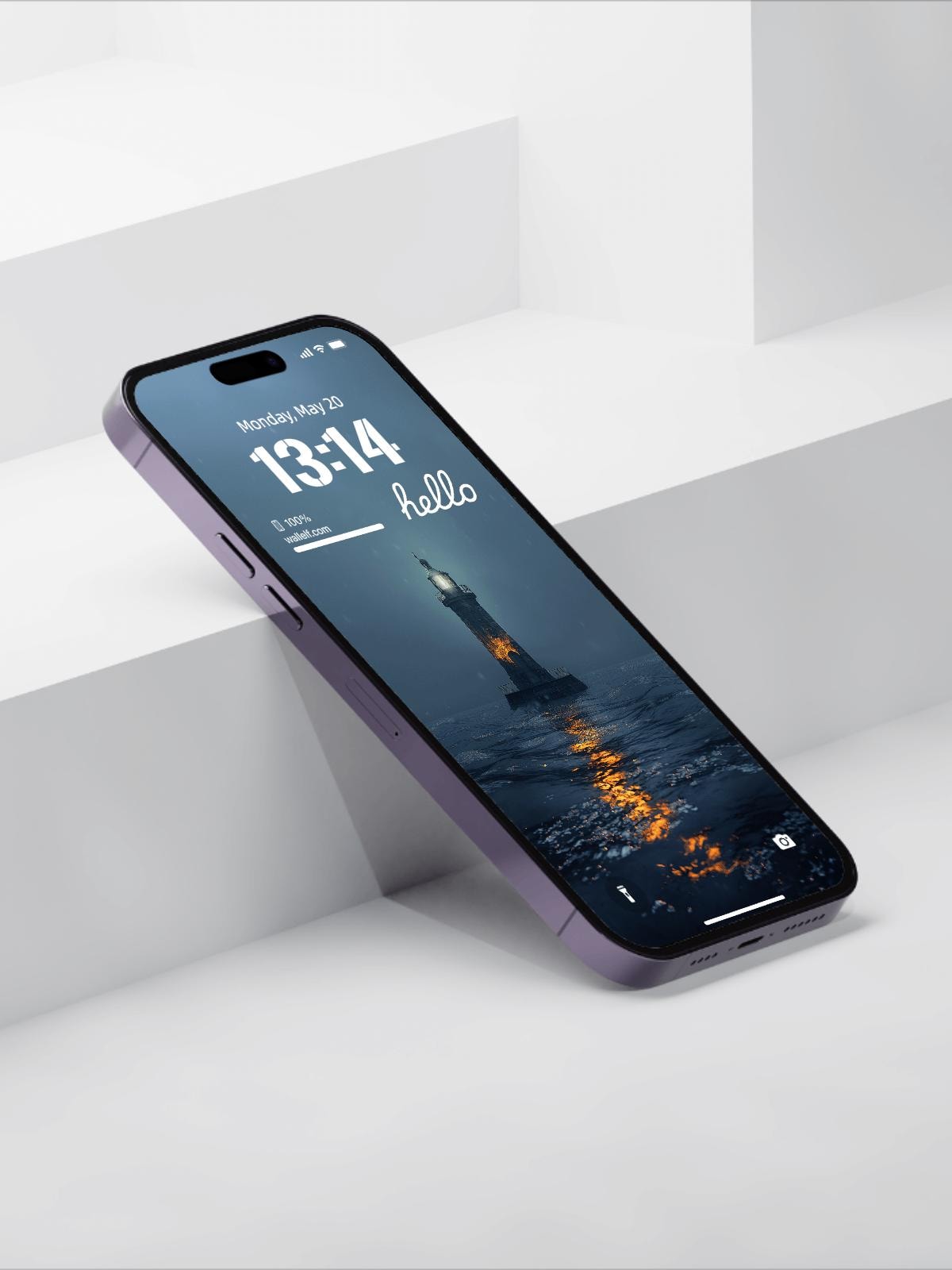 4K Lighthouse in Storm Wallpaper Set for iPhone Android - Ocean Scene Moody Nautical Mobile - Instant Download