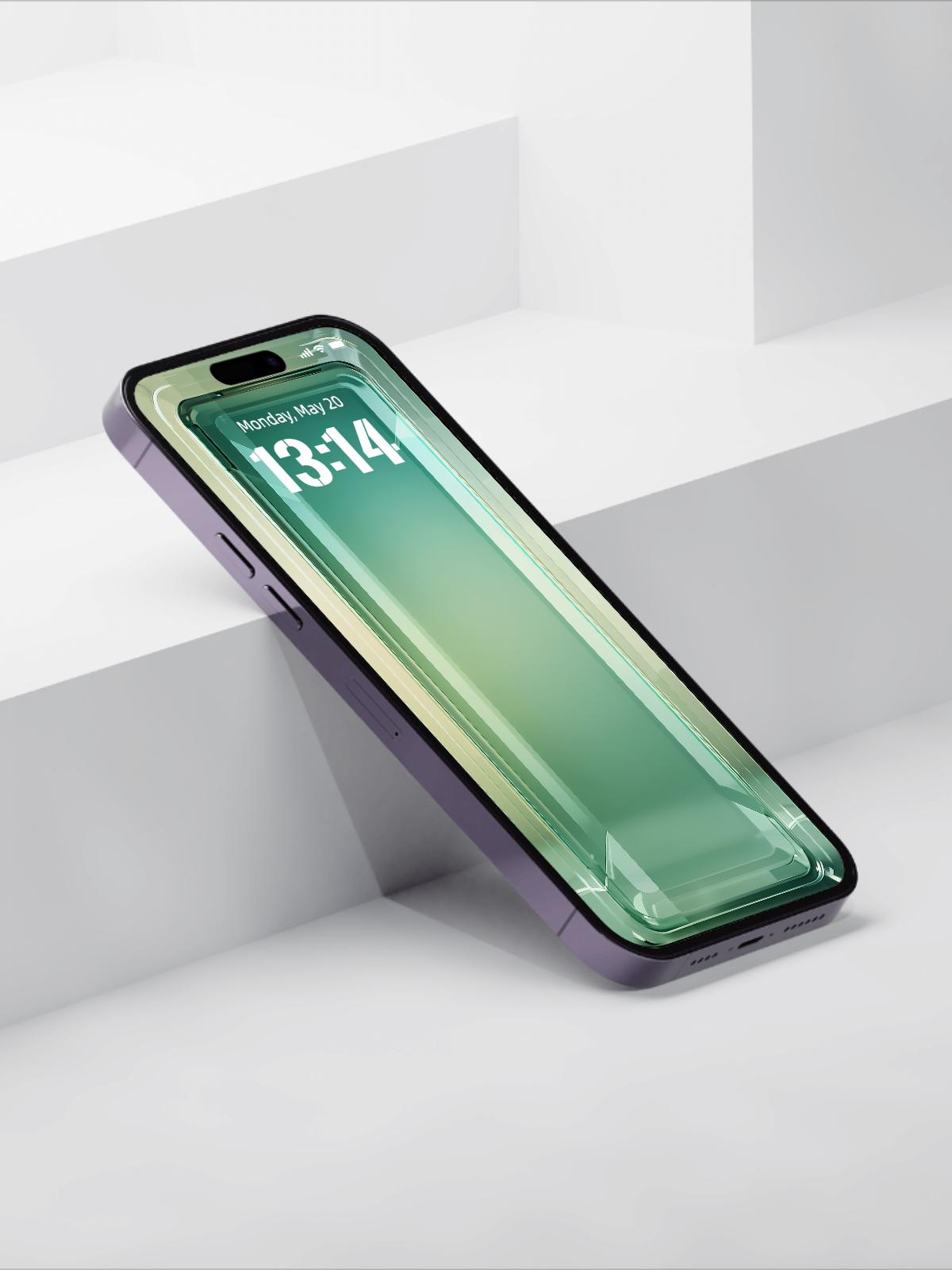 3D Gradient Illusion Wallpaper - High-Definition Green Blue Glass Aesthetic - Minimalist 4K Ultra HD Background for iPhone Android
