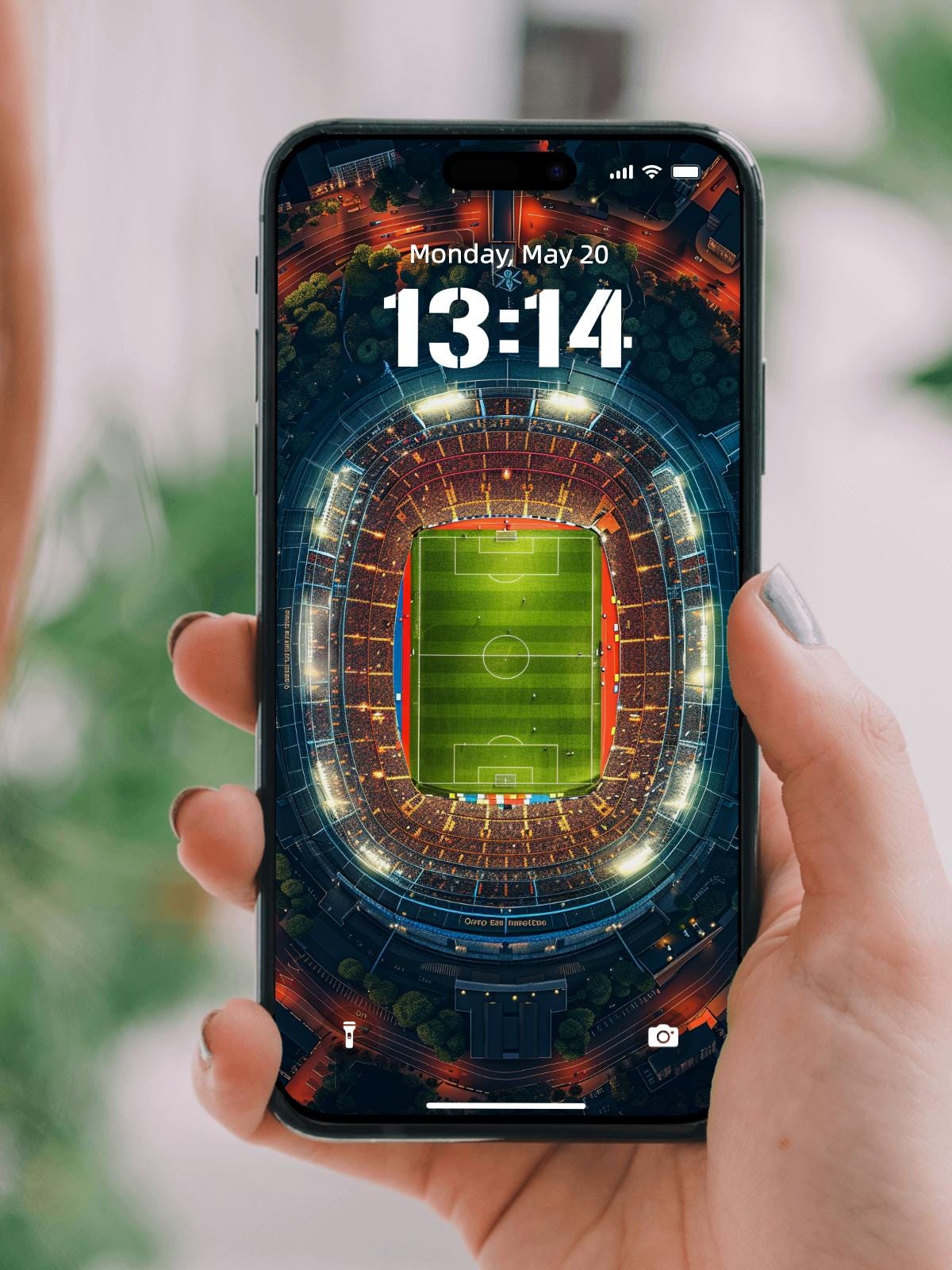4K Ultra HD Football Stadium Wallpaper Soccer Field Night View for iPhone Android Sports-Themed Digital Background