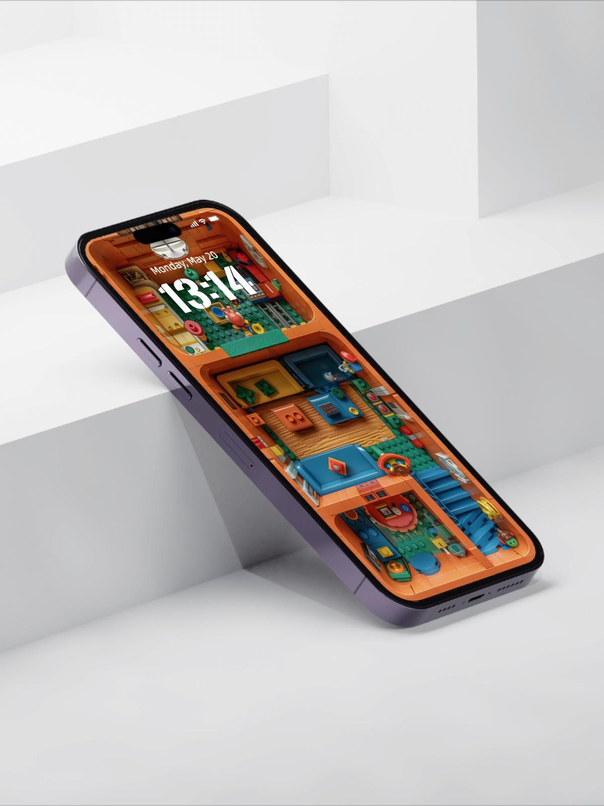 3D Block Room 4K Ultra HD Wallpaper | Colorful Toy Room for iPhone & Android | Creative Digital Art Background