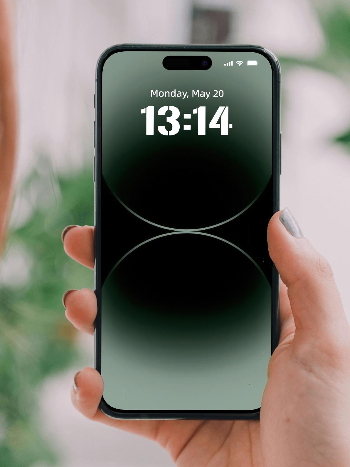 4K Ultra HD Dark Gradient iPhone Wallpaper | Minimalist Green and Black Circles Background | Sleek Digital Wallpaper for iPhone & Android