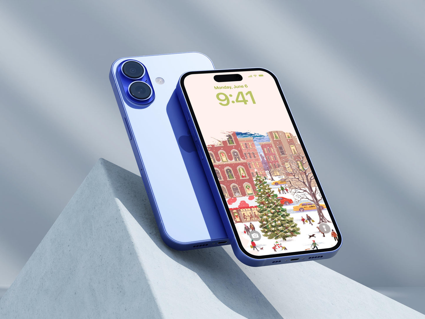 Winter Cityscape Christmas Wallpaper | Festive 4K HD Background for iPhone & Android | Holiday Cheer Collection