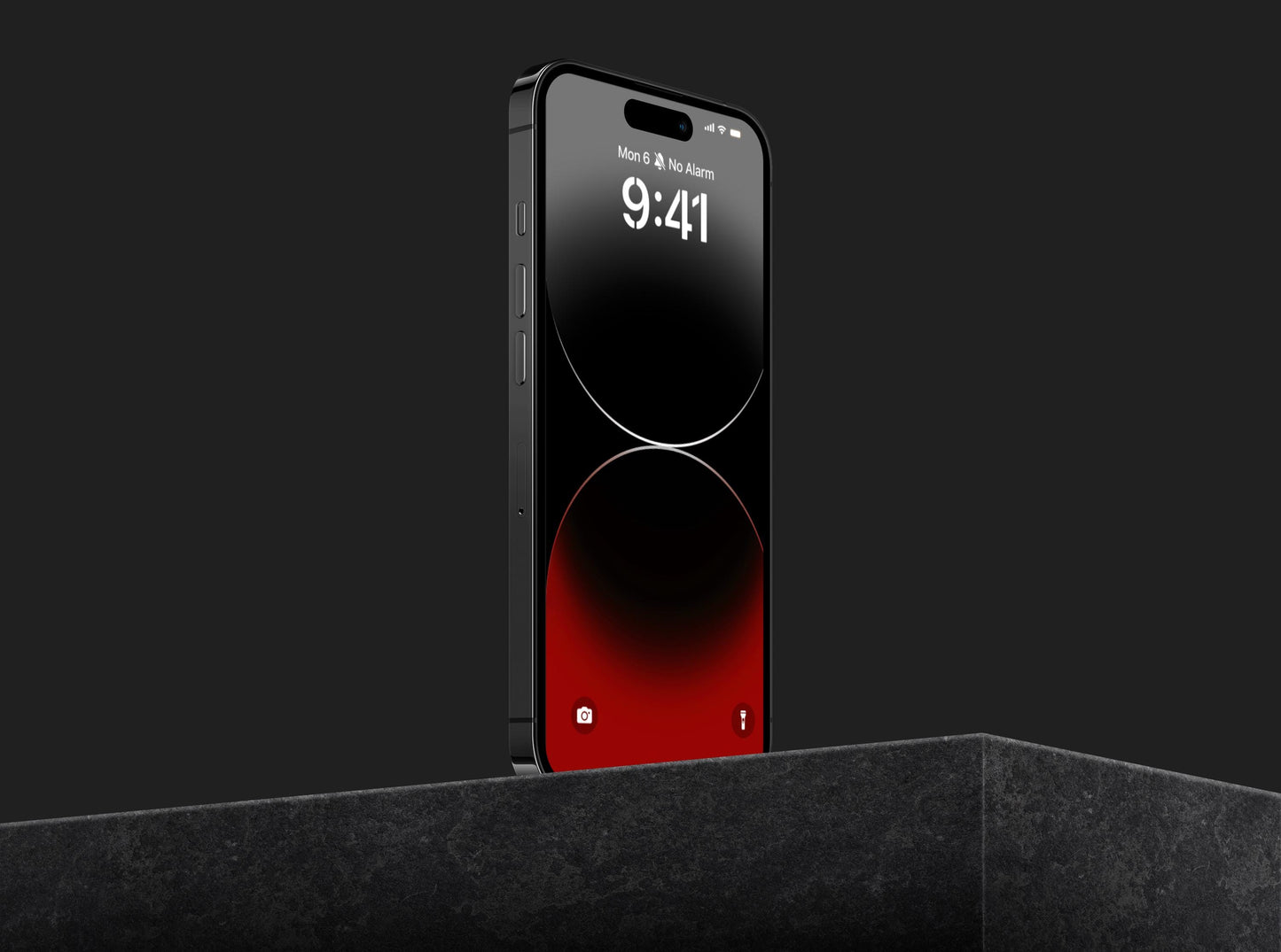 Black Red Dual Sphere 4K Wallpaper - Minimalist Gradient Background for iPhone Android