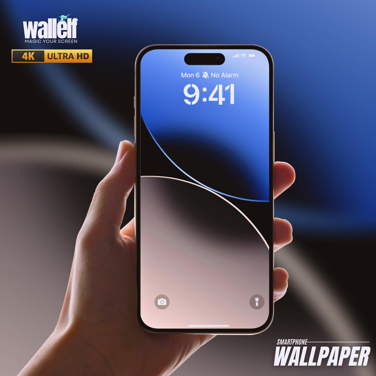 Blue Beige Dual Tone Gradient 4K Wallpaper - Minimalist Modern Aesthetic - iPhone Android Background - Calming Stylish