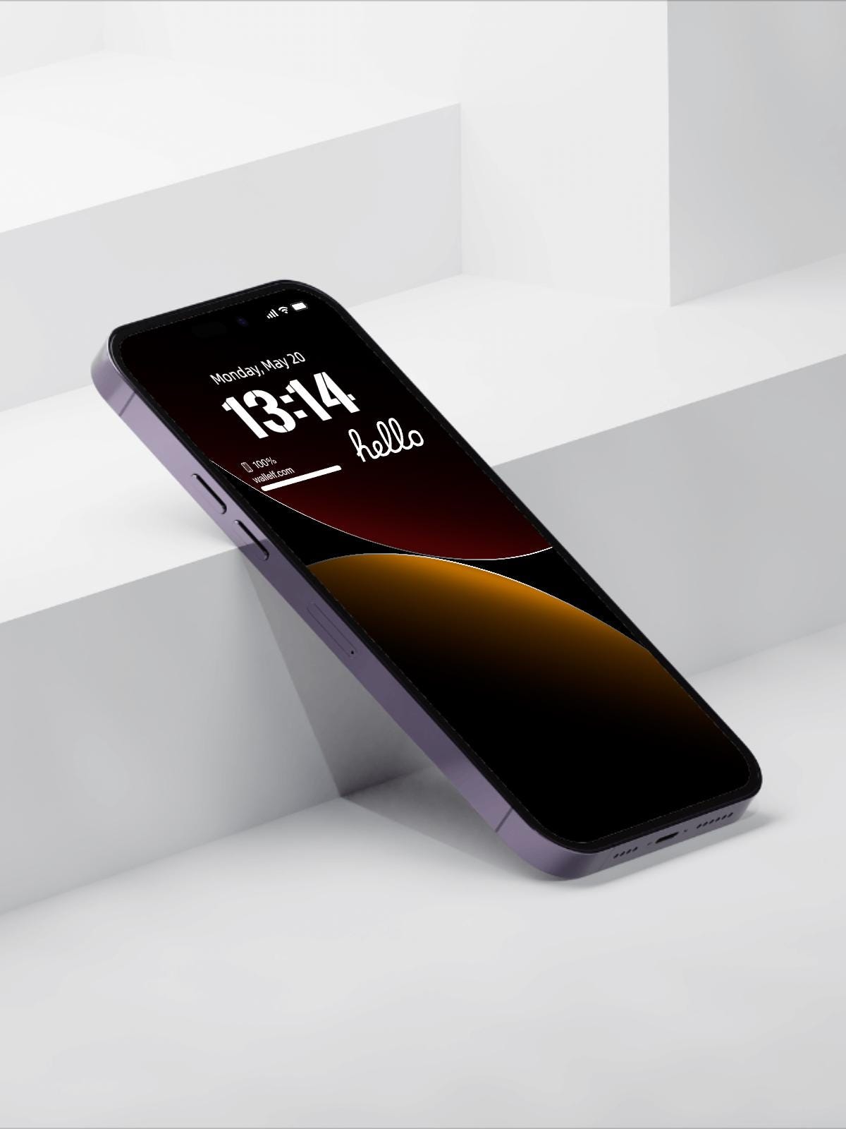 4K Ultra HD Wallpaper Gradient Red Gold Minimalist Background for iPhone Android Modern Luxurious Aesthetic