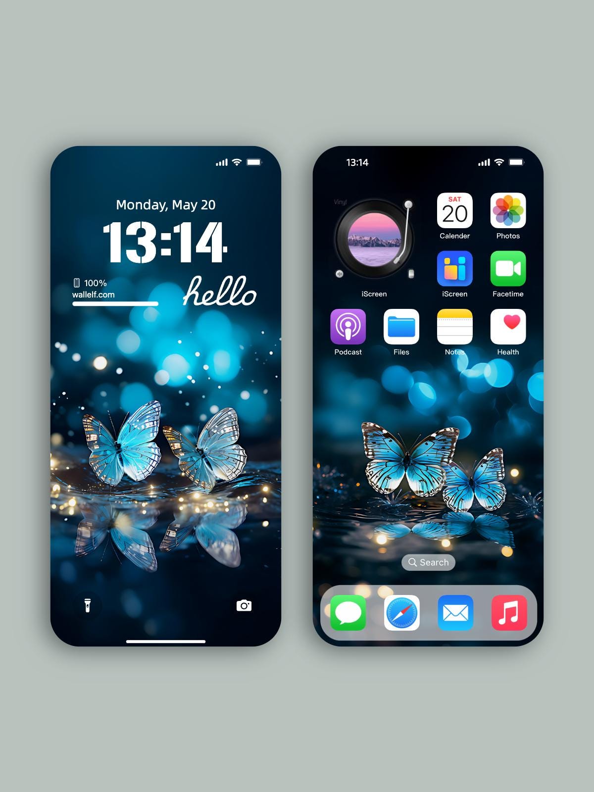 Blue Butterfly Phone Wallpaper Pack | 4K Aesthetic Butterfly Wallpapers for iOS & Android | Digital Download Lock Screen Backgrounds| 429