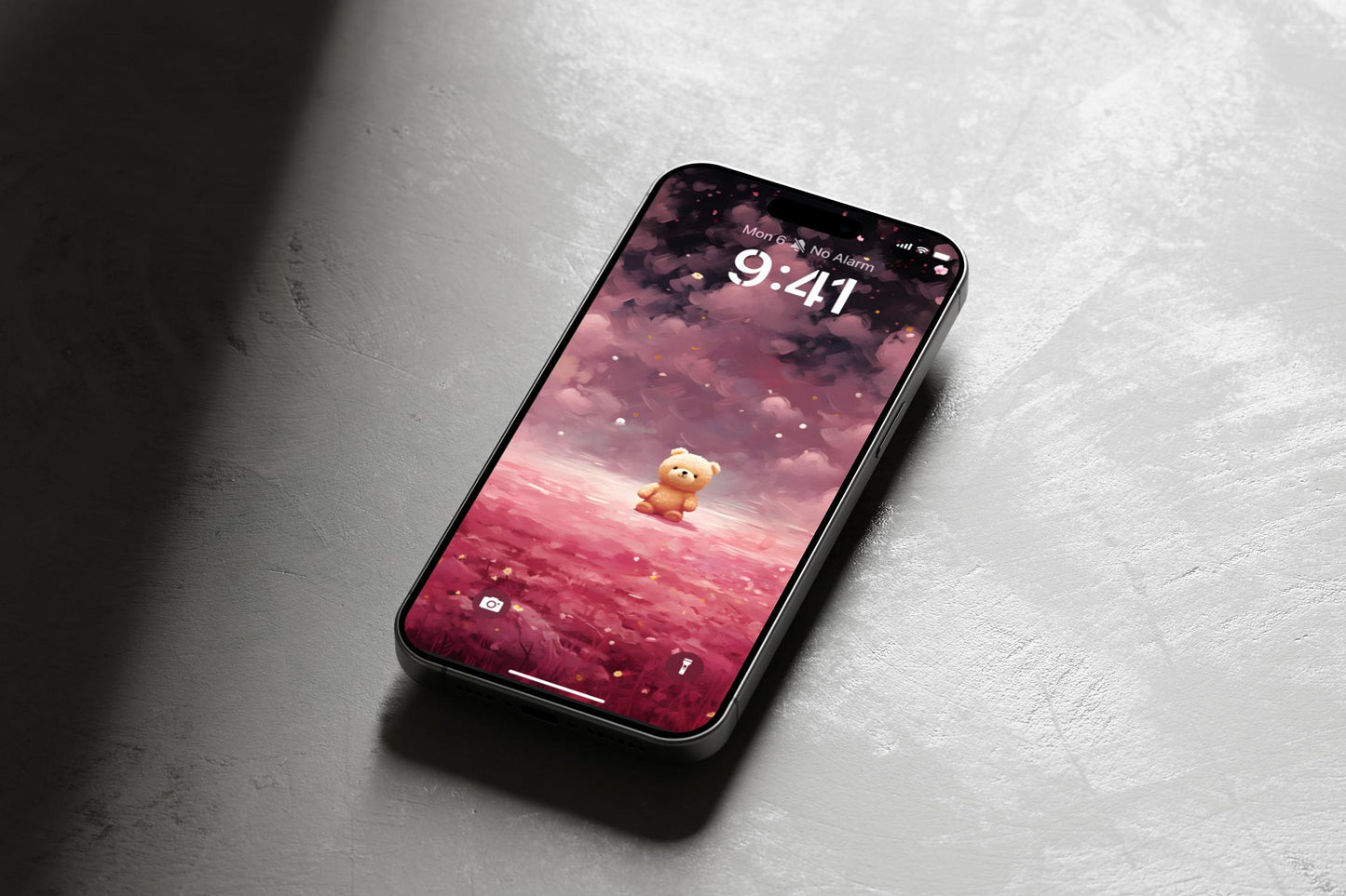 Adorable Teddy Bear Wallpaper | 4K Pink Cloudscape Phone Background | Thanksgiving Gift Mobile Phone Wallpaper | 423