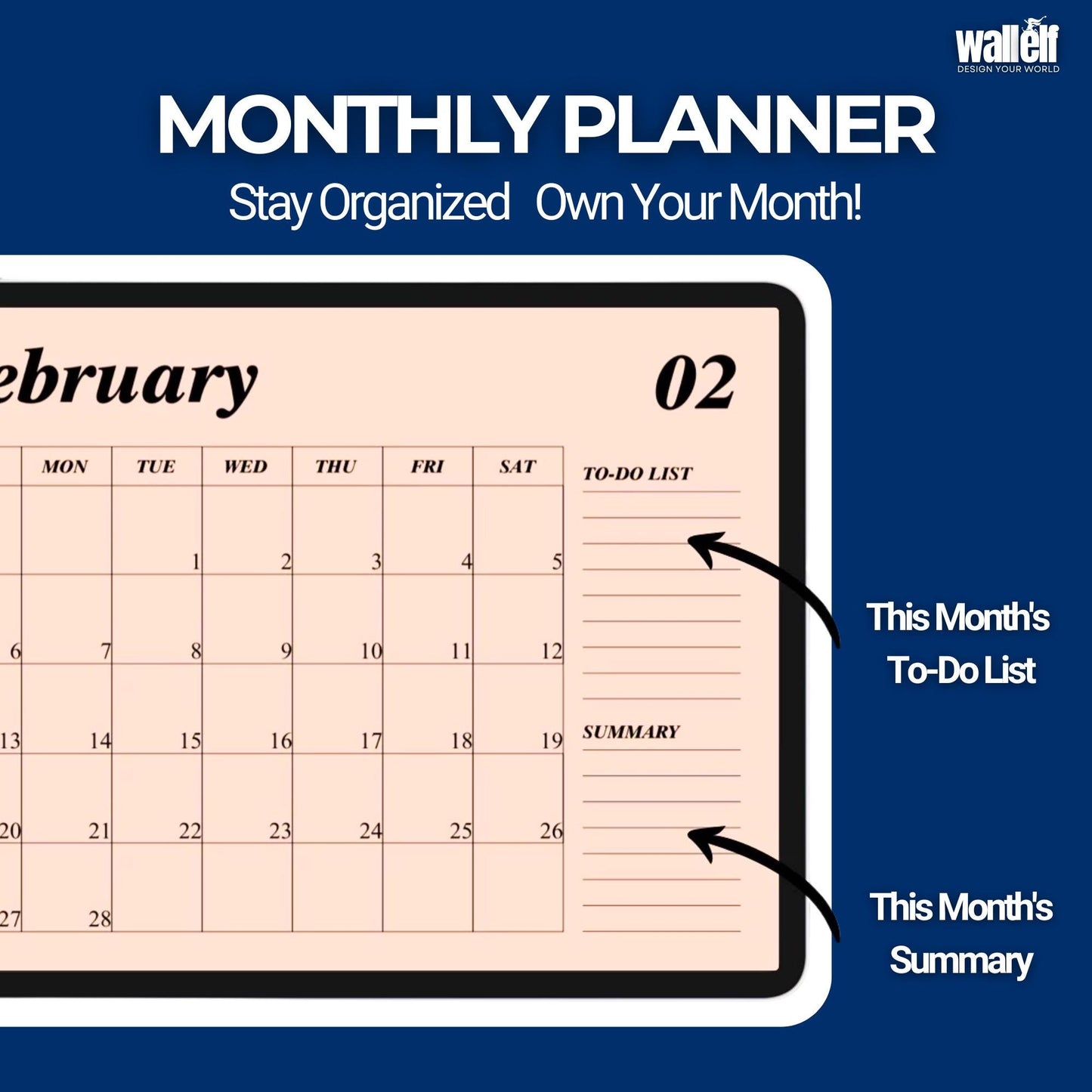 2025 Annual Digital Calendar | GoodNotes Notability Planner | Minimalist & Dopamine Color Options | Printable Monthly To-Do Summary