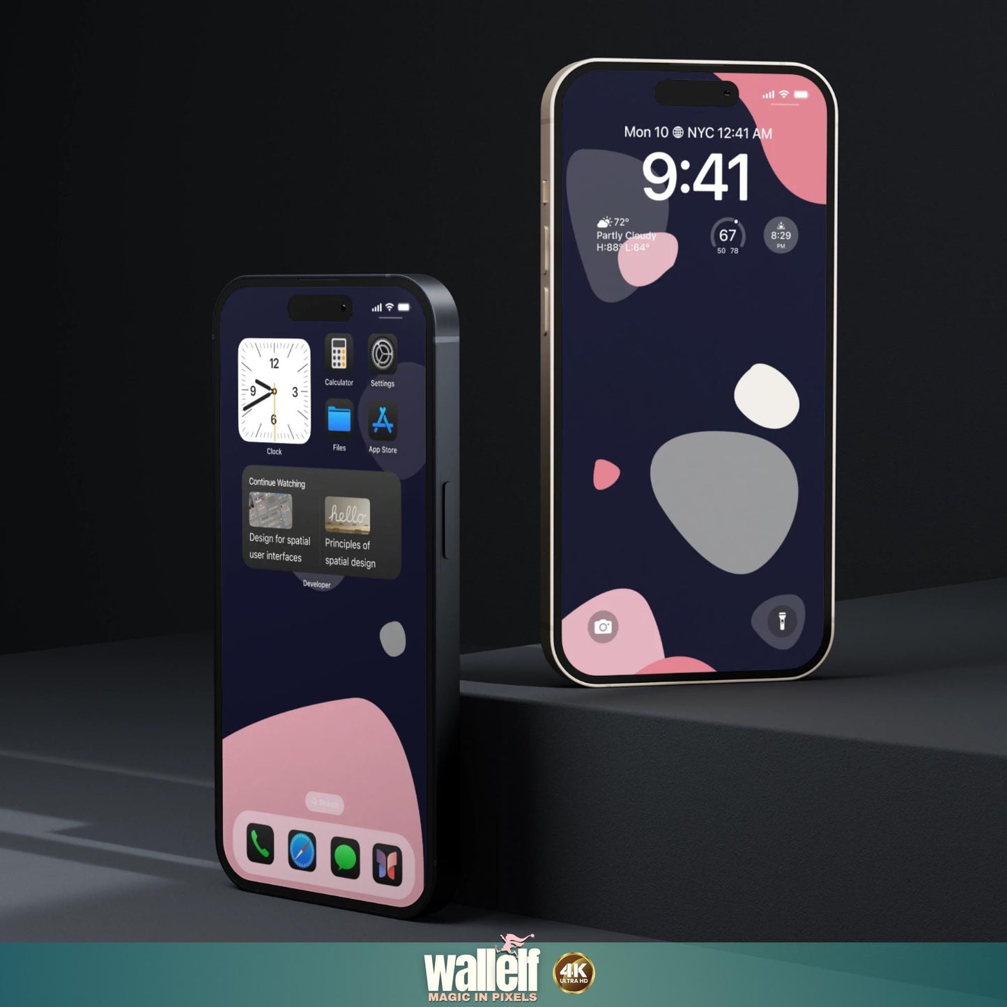 Abstract Navy and Pink iPhone Wallpaper | Minimalist iOS 4K Wallpaper | Elegant Design | Lock Home Screen Wallpaper | Phone Wallpaper | 472