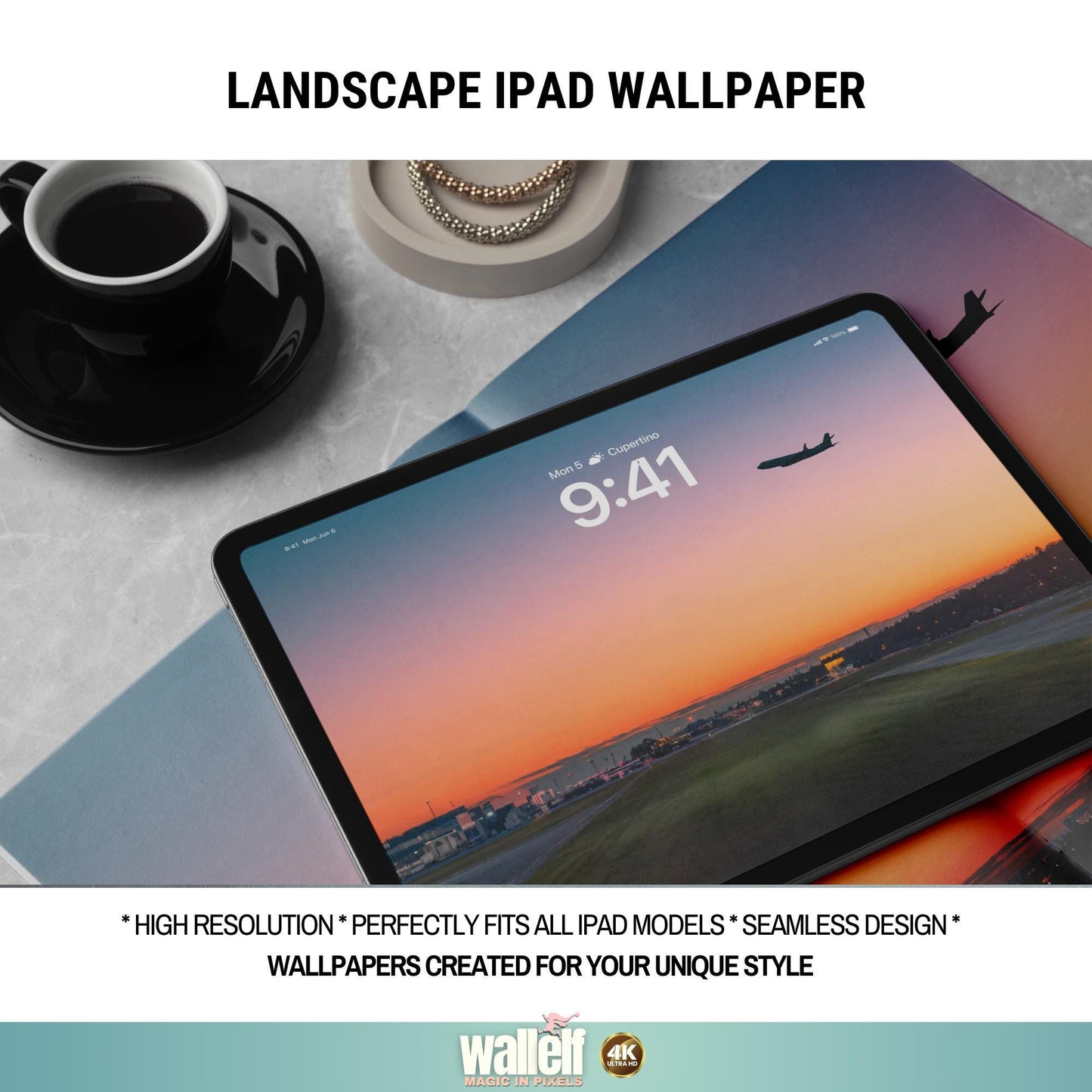 Airport Sunset iPad Wallpaper | 4K Tranquil Travel-Inspired Background | Minimalist Landscape Lock Screen | Aesthetic iPad Wallpaper | 481