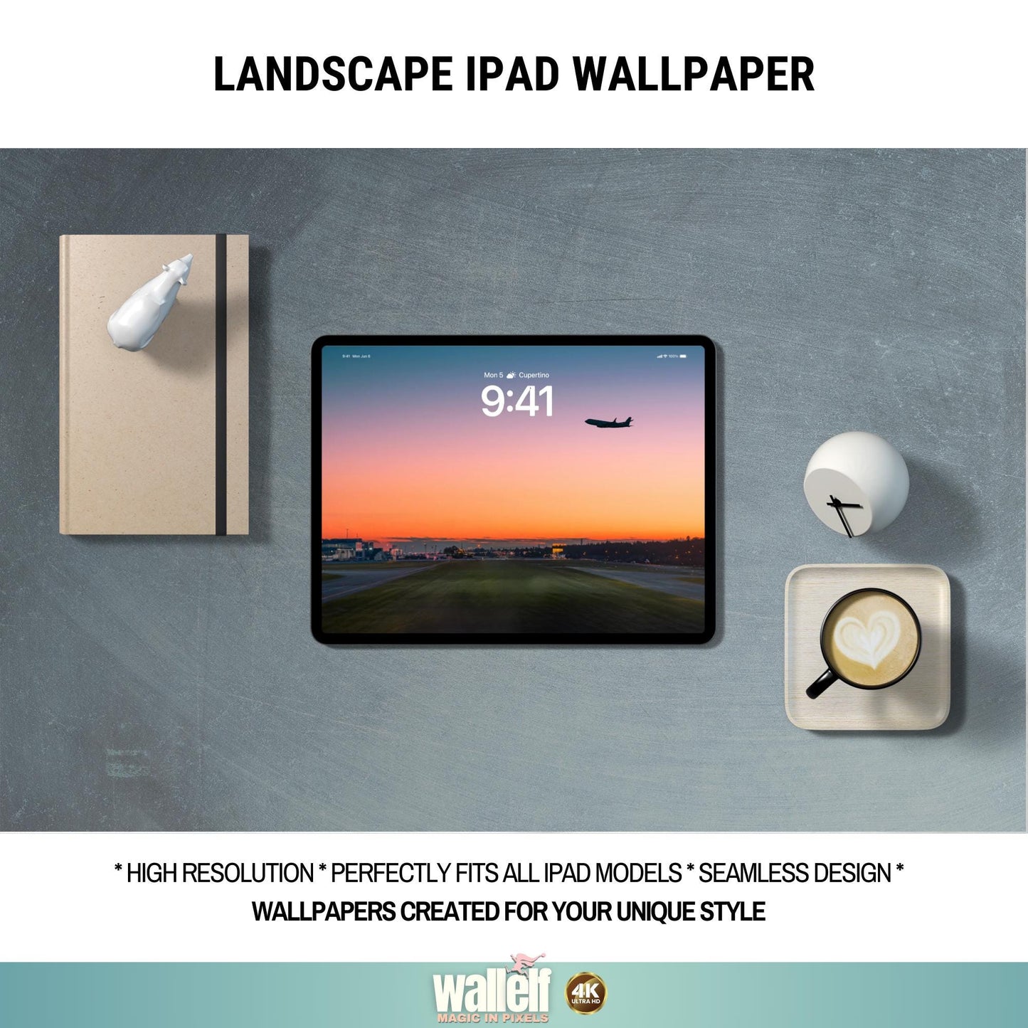 Airport Sunset iPad Wallpaper | 4K Tranquil Travel-Inspired Background | Minimalist Landscape Lock Screen | Aesthetic iPad Wallpaper | 481
