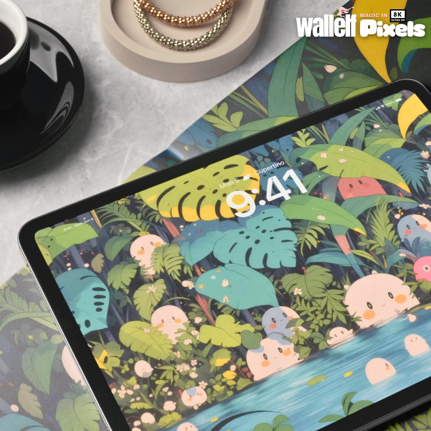 8K Cute Aesthetic Jungle-Themed Wallpaper Bundle | Desktop, iPhone, iPad & MacBook Backgrounds | Whimsical Forest Design | 493