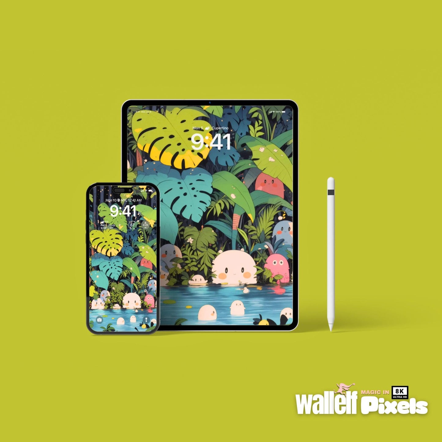 8K Cute Aesthetic Jungle-Themed Wallpaper Bundle | Desktop, iPhone, iPad & MacBook Backgrounds | Whimsical Forest Design | 493