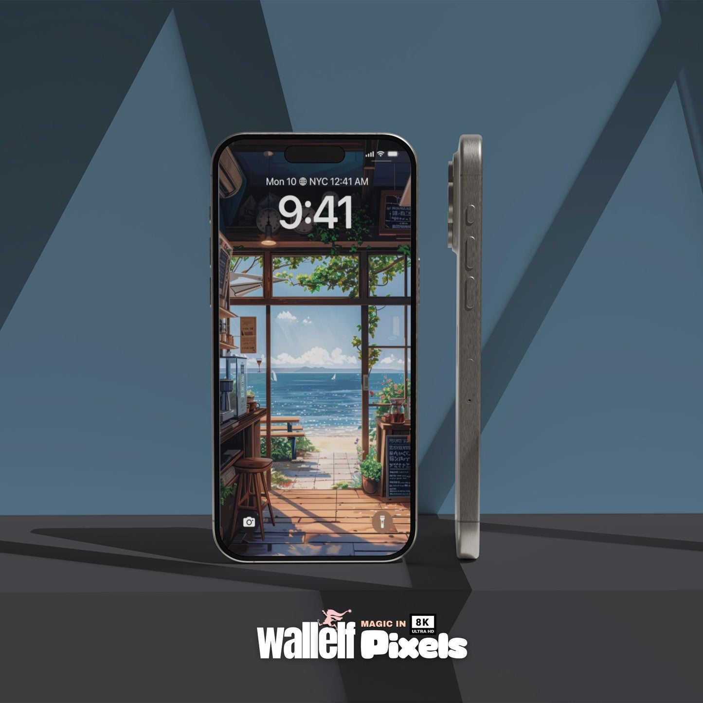 8K Seaside Cafe View Digital Wallpaper Bundle | Aesthetic Scenic Backgrounds for Desktop, Laptop, iPad, iPhone & Android | 497