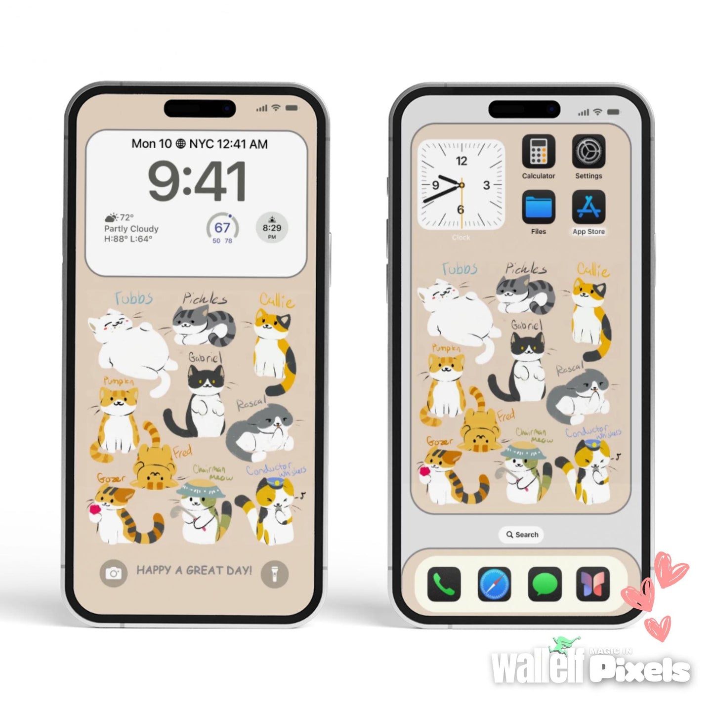 Adorable Cats iPhone Wallpaper | Cute Pet-Themed Digital Background | 8K Ultra HD Lock & Home Screen Wallpaper | Cozy Kitty Design | 504