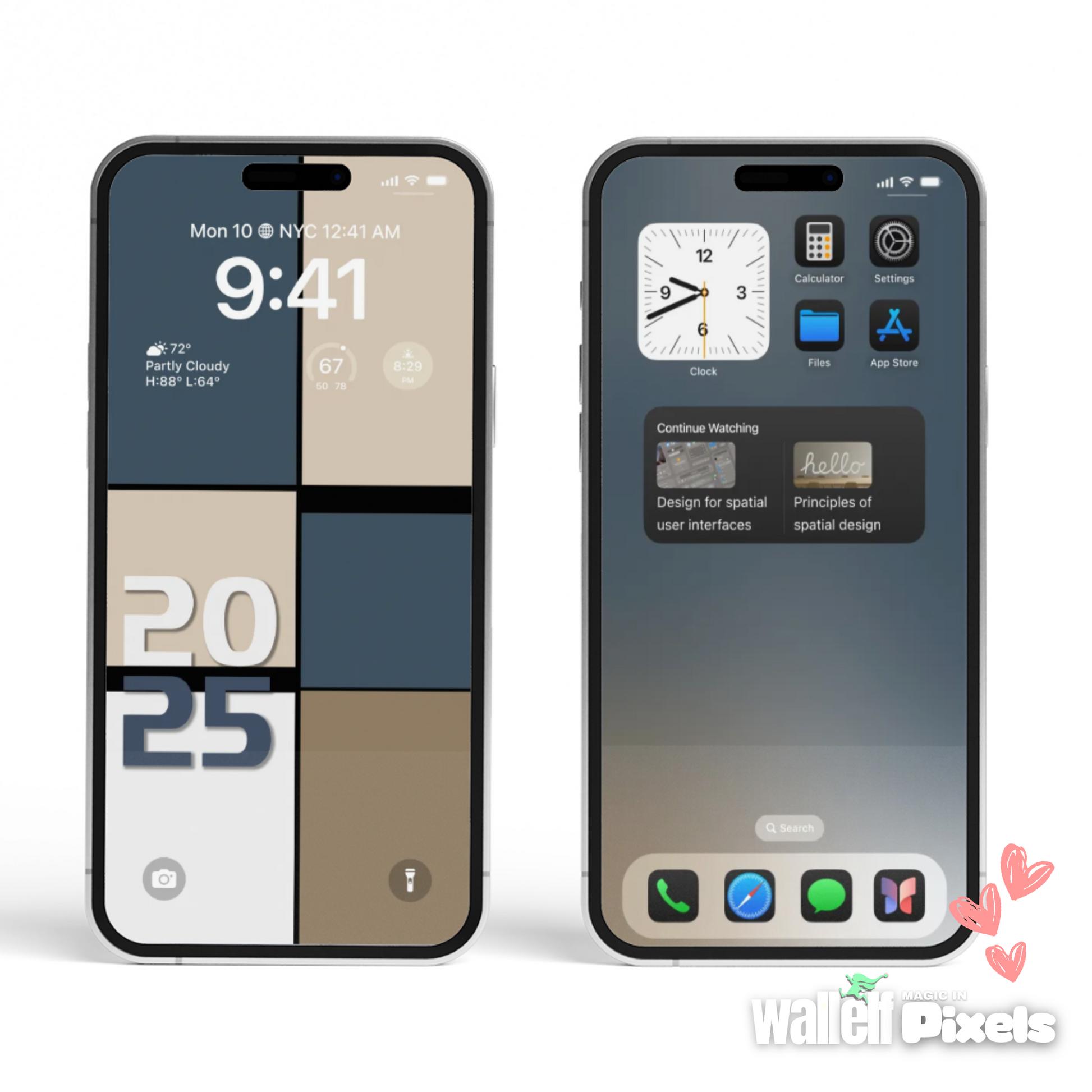 a cell phone with a clock on the back of it