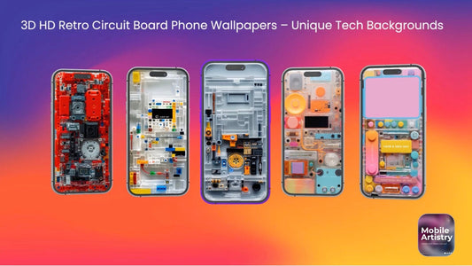 5 HD Retro Circuit Board Phone Wallpapers｜Unique and Stylish Tech Backgrounds for Mobile｜ Instant Download｜For Him Gift
