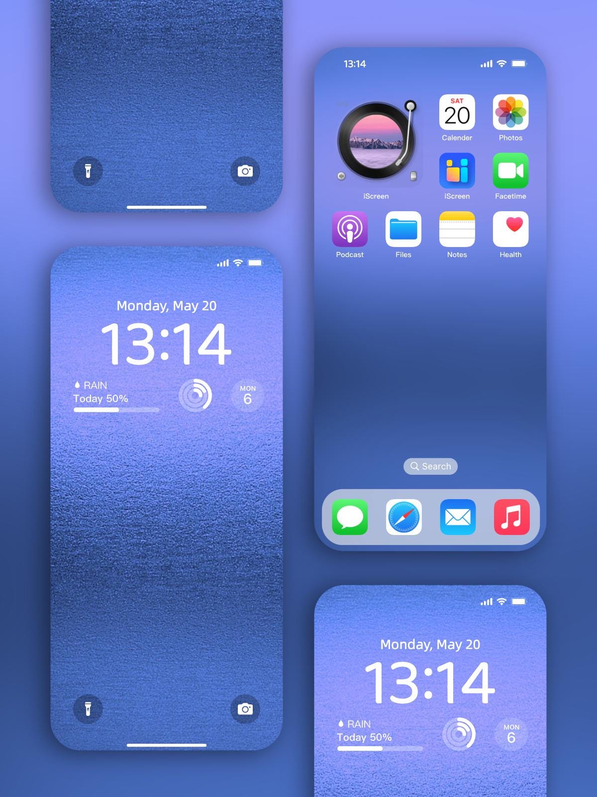 Blue Gradient Phone Wallpaper - High-Resolution PNG - Modern Lock Screen - Aesthetic Home Screen - Instant Download for iPhone and Android