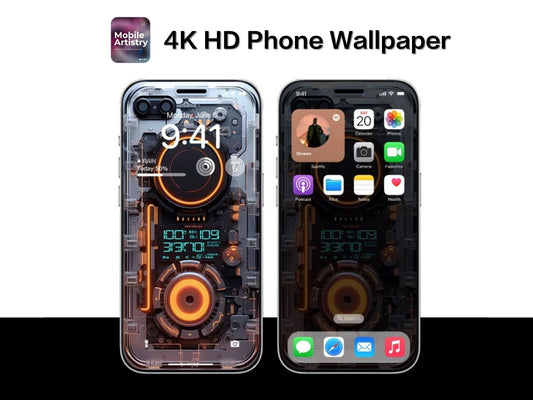 3D Cyberpunk Tech Wallpapers| Ultra HD|iOS Wallpaper| Futuristic Digital Art for iPhone, Android|Instant Digital Download|Set of 5