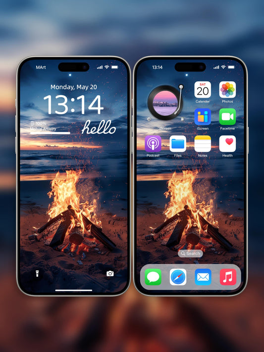 Beach Bonfire Sunset 4K UHD Phone Wallpaper - Cozy Ocean Vibes for iPhone  Android