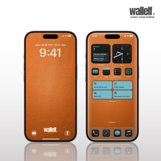 Warm Orange Leather Texture Wallpaper | 4K HD for iPhone & Android | Premium Background Screen Design